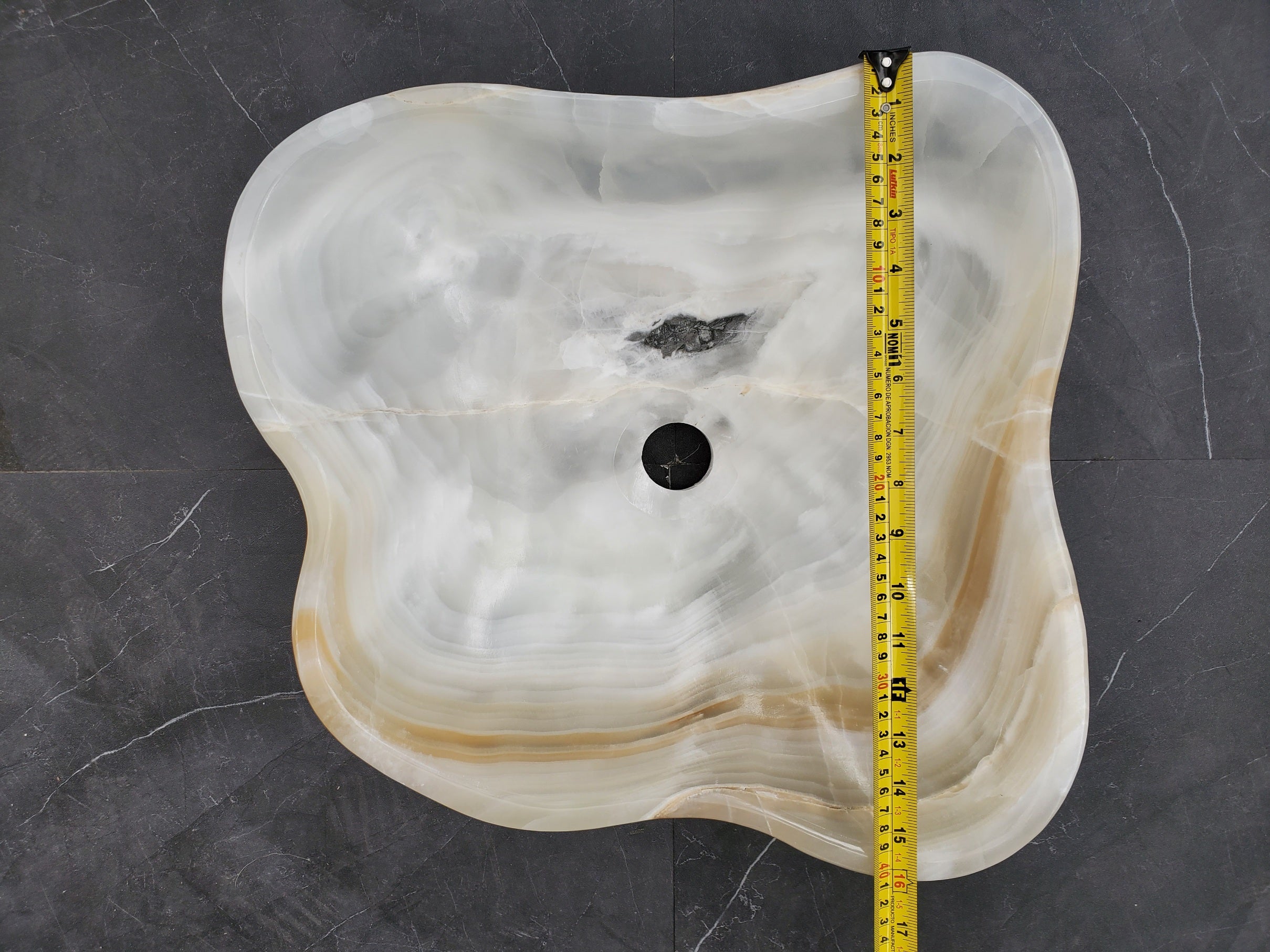 S33_28 White Onyx Bathroom Vessel Sink