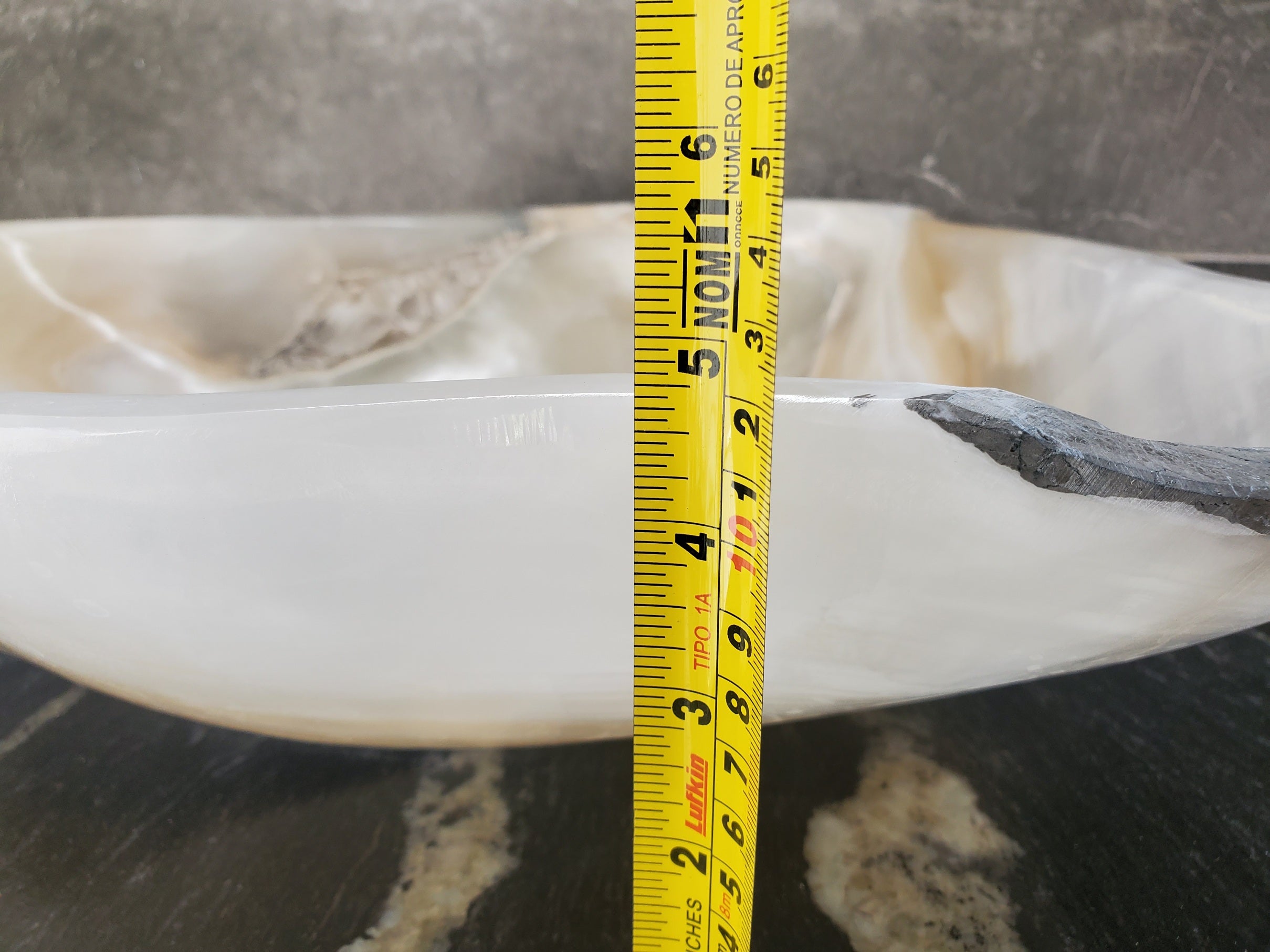 S33_23 White Onyx Bathroom Vessel Sink - 17 x 16 inch