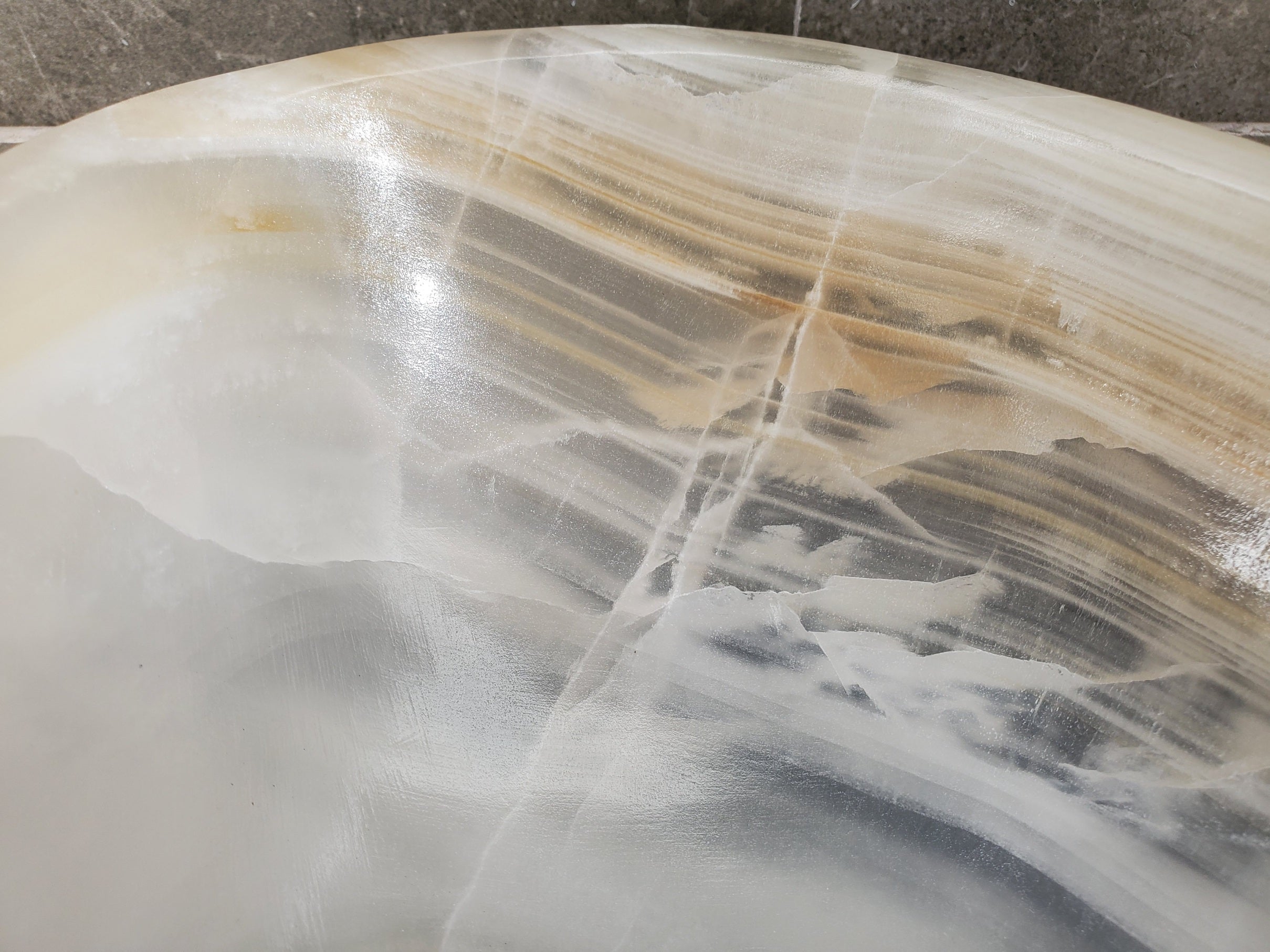 S33_29 White Onyx Bathroom Vessel Sink