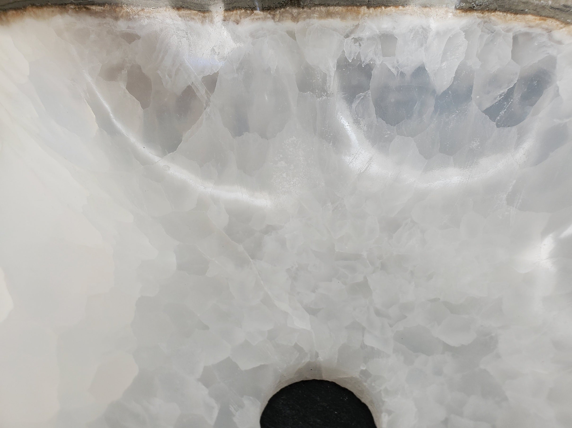 S33_48 White Onyx Bathroom Vessel Sink