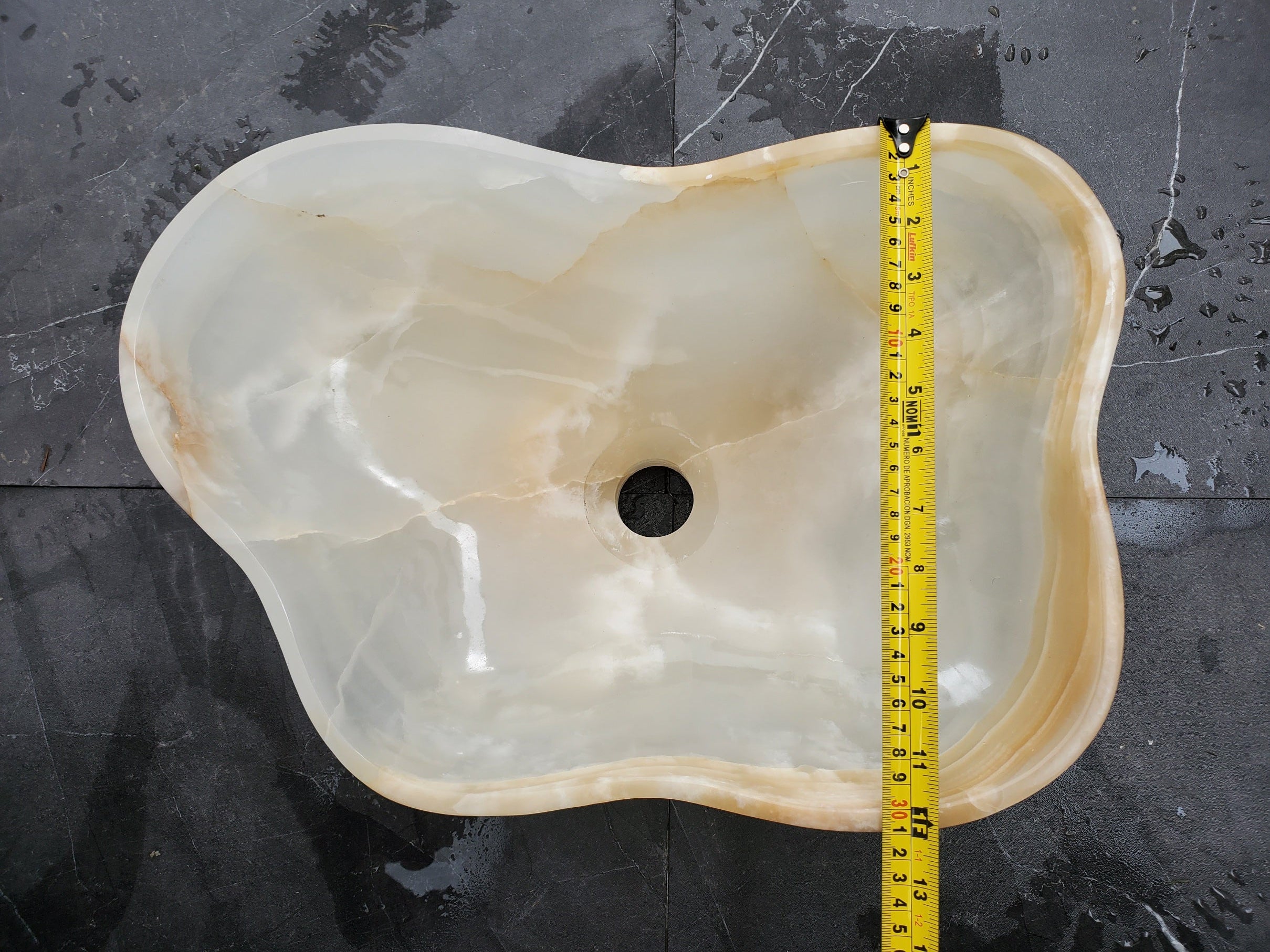 S32_11 Onyx Stone Vessel Bathroom Sink - 18 x 12 inch