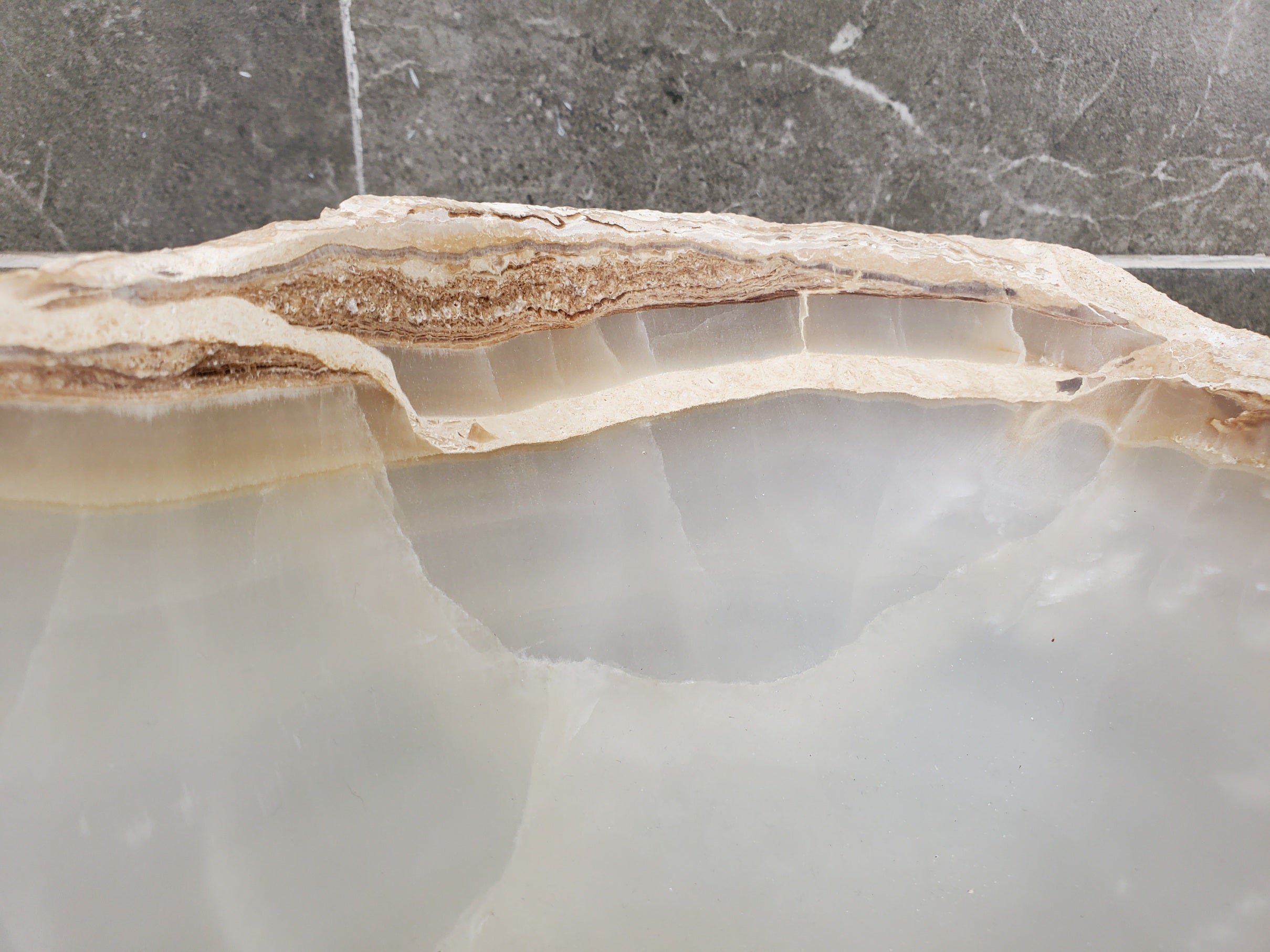 S32_13 Onyx Stone Vessel Bathroom Sink - 17 x 12 inch