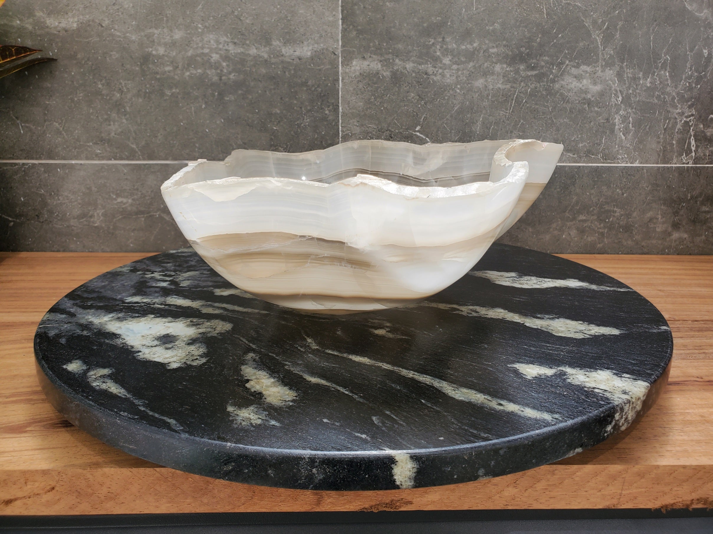 S32_16 Onyx Stone Vessel Bathroom Sink - 15.5 x 12 inch