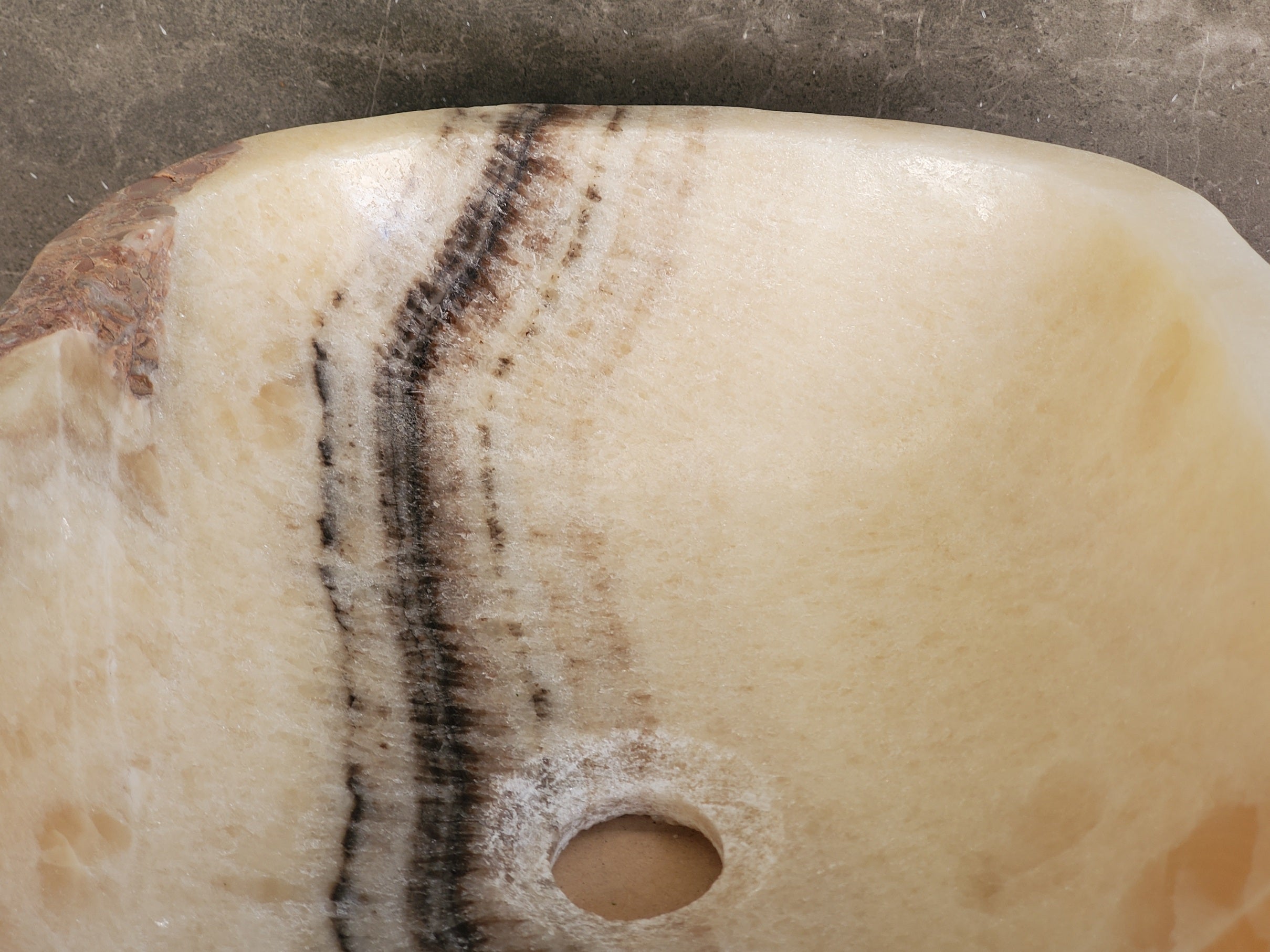 S37_16 Beige Onyx Vessel Sink, 17x13 Inch Onyx Stone Countertop Bathroom Sink Bathroom Sinks Featured Onyx Sinks Sinks