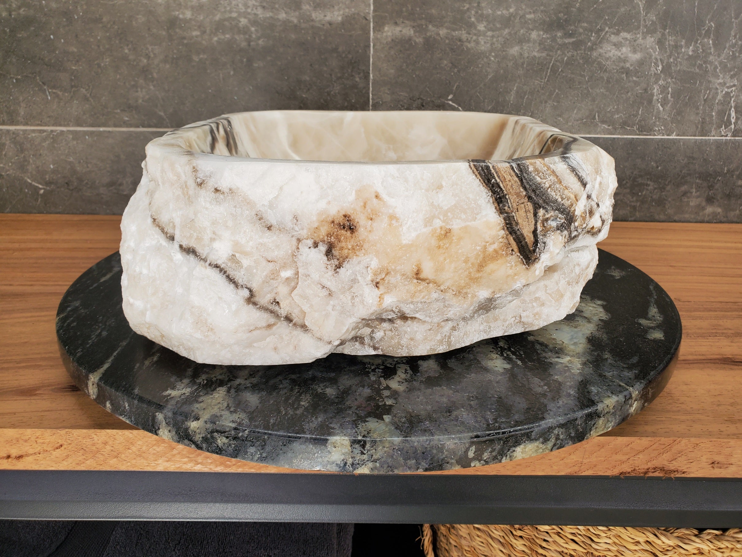 S33_10 Onyx Stone Vessel Sink