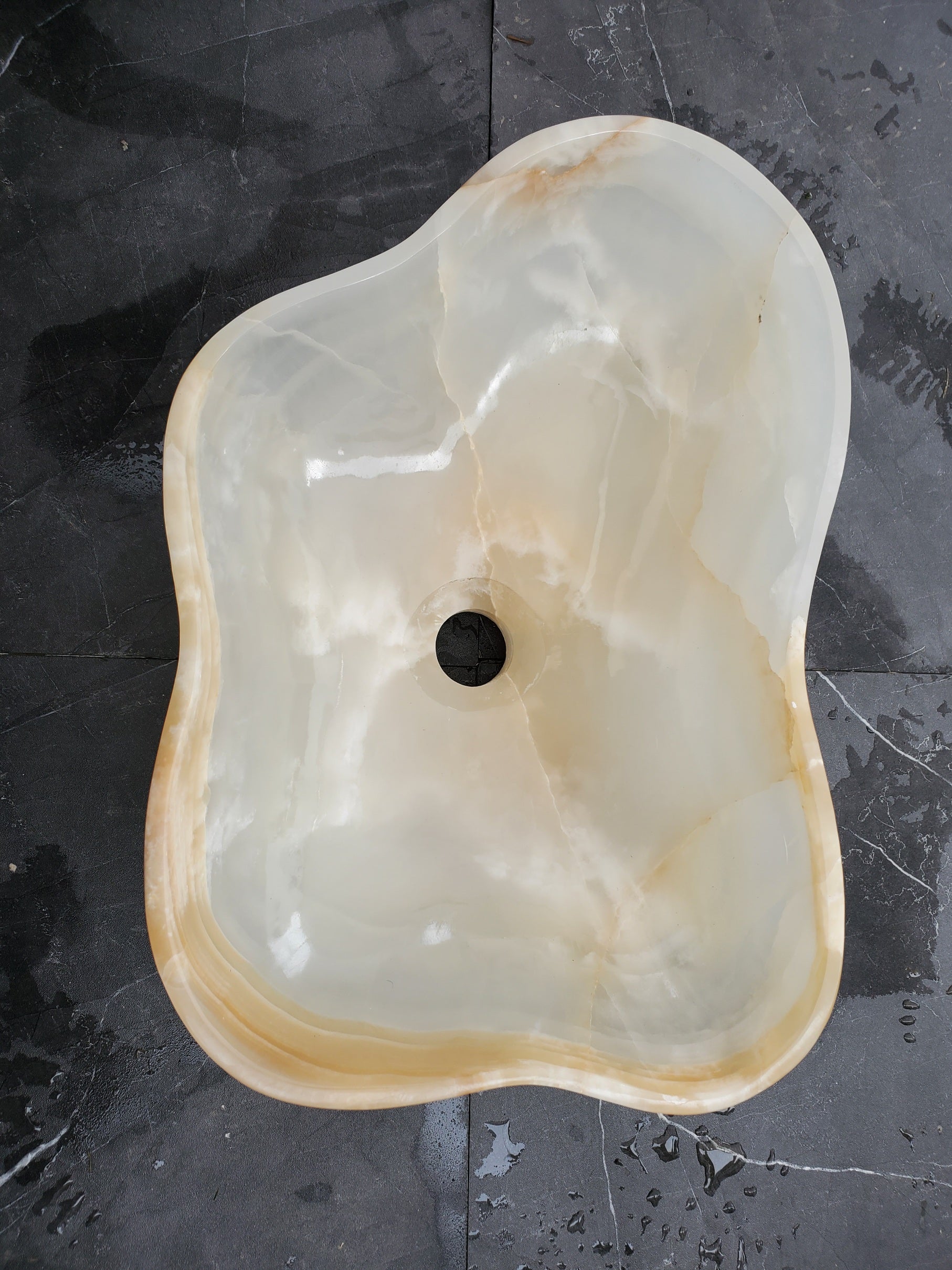 S32_11 Onyx Stone Vessel Bathroom Sink - 18 x 12 inch