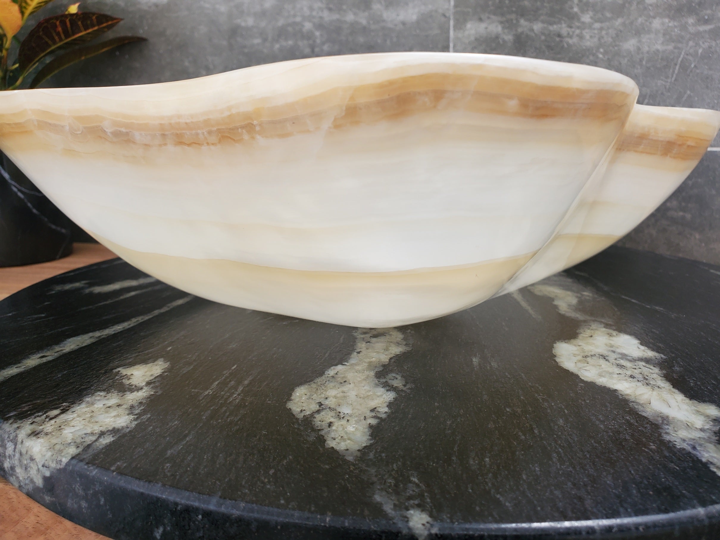 S32_14 Onyx Stone Vessel Bathroom Sink - 17.5 x 13 inch