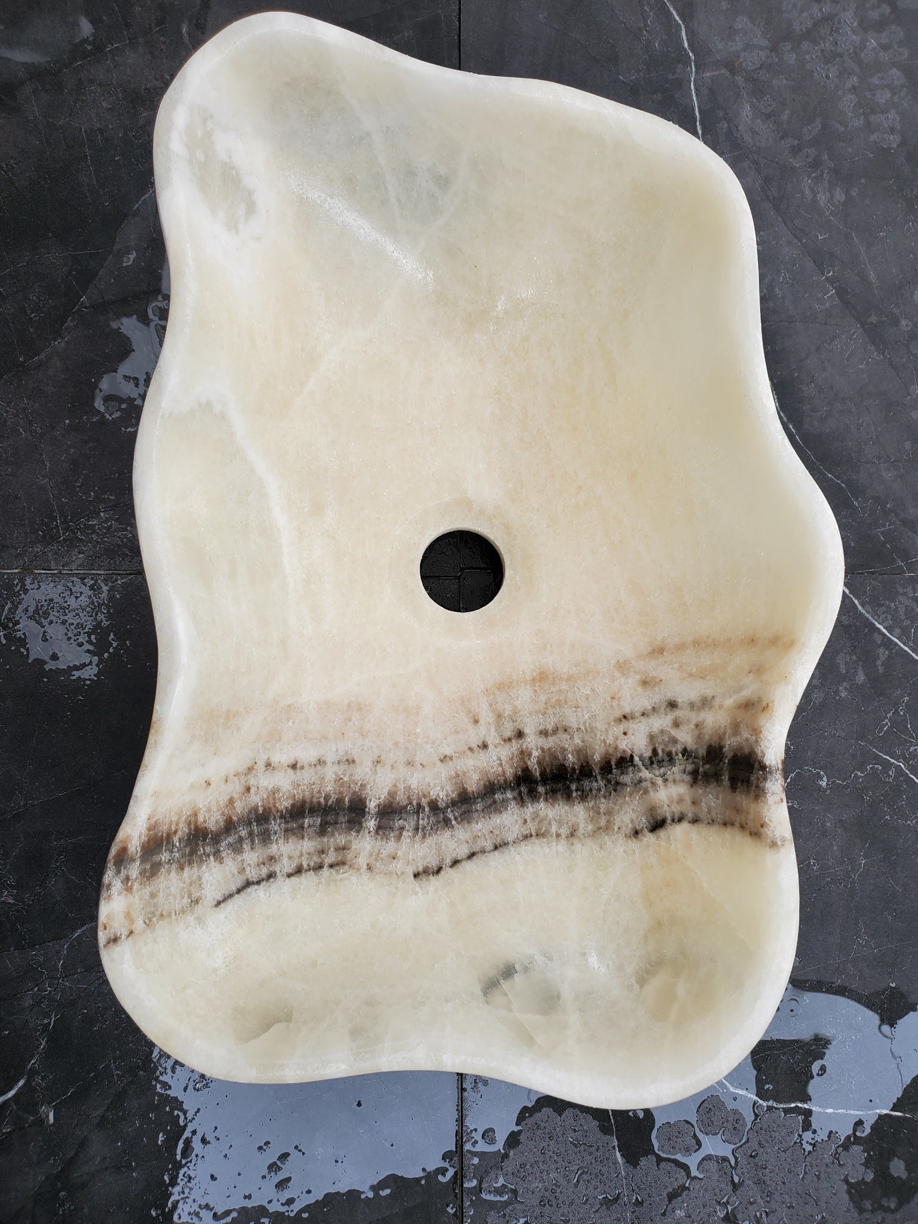 S32_05 Onyx Stone Vessel Bathroom Sink - 16.5 x 11 inch