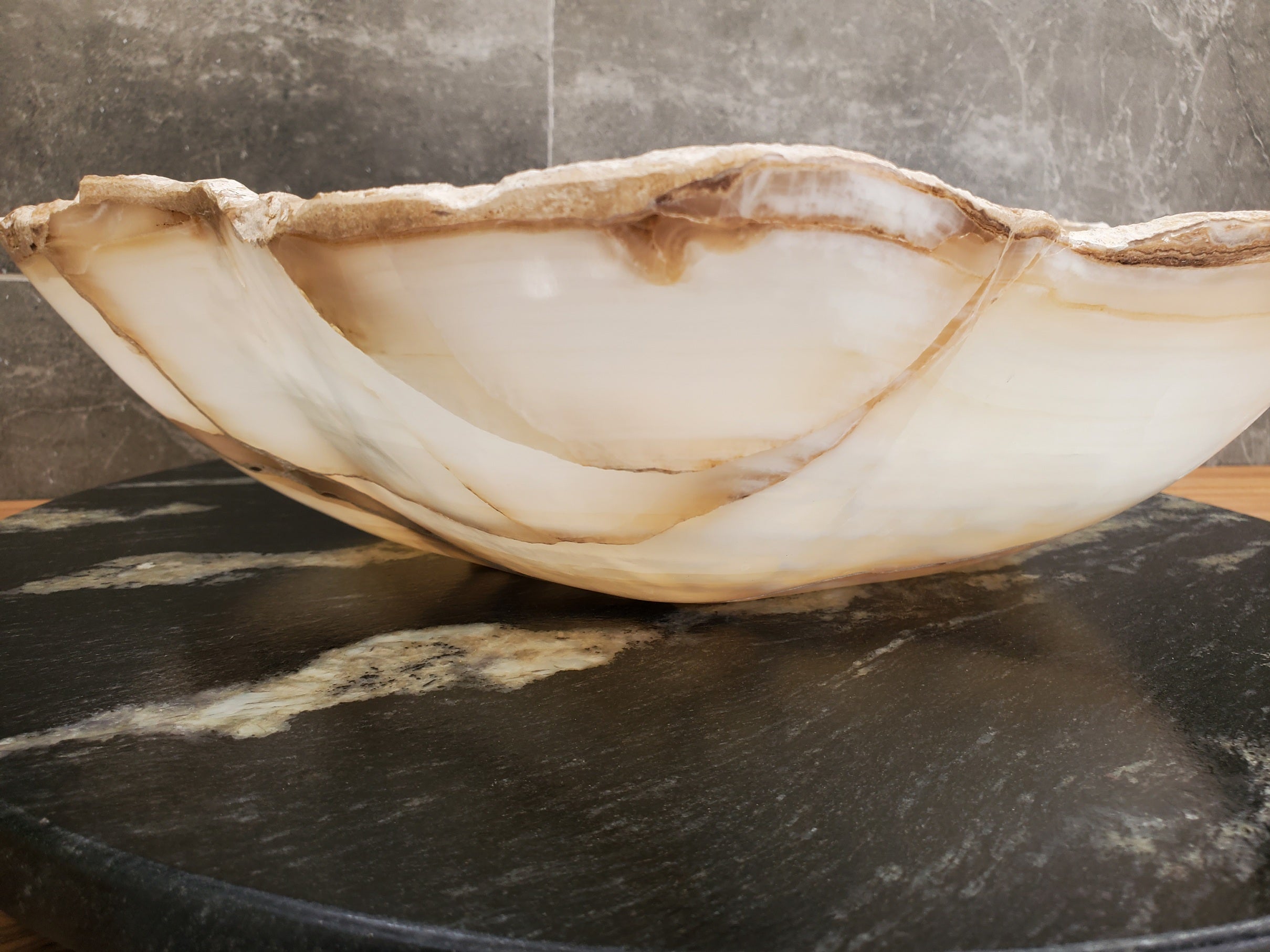 S32_20 Onyx Stone Vessel Bathroom Sink