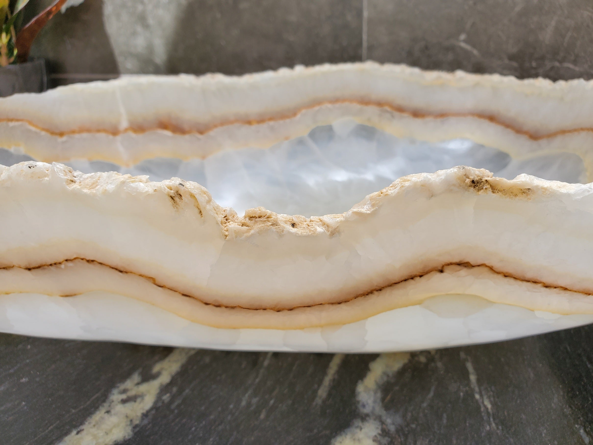 S31_38 Onyx Stone Vessel Bathroom Sink - 19 x 13 inch