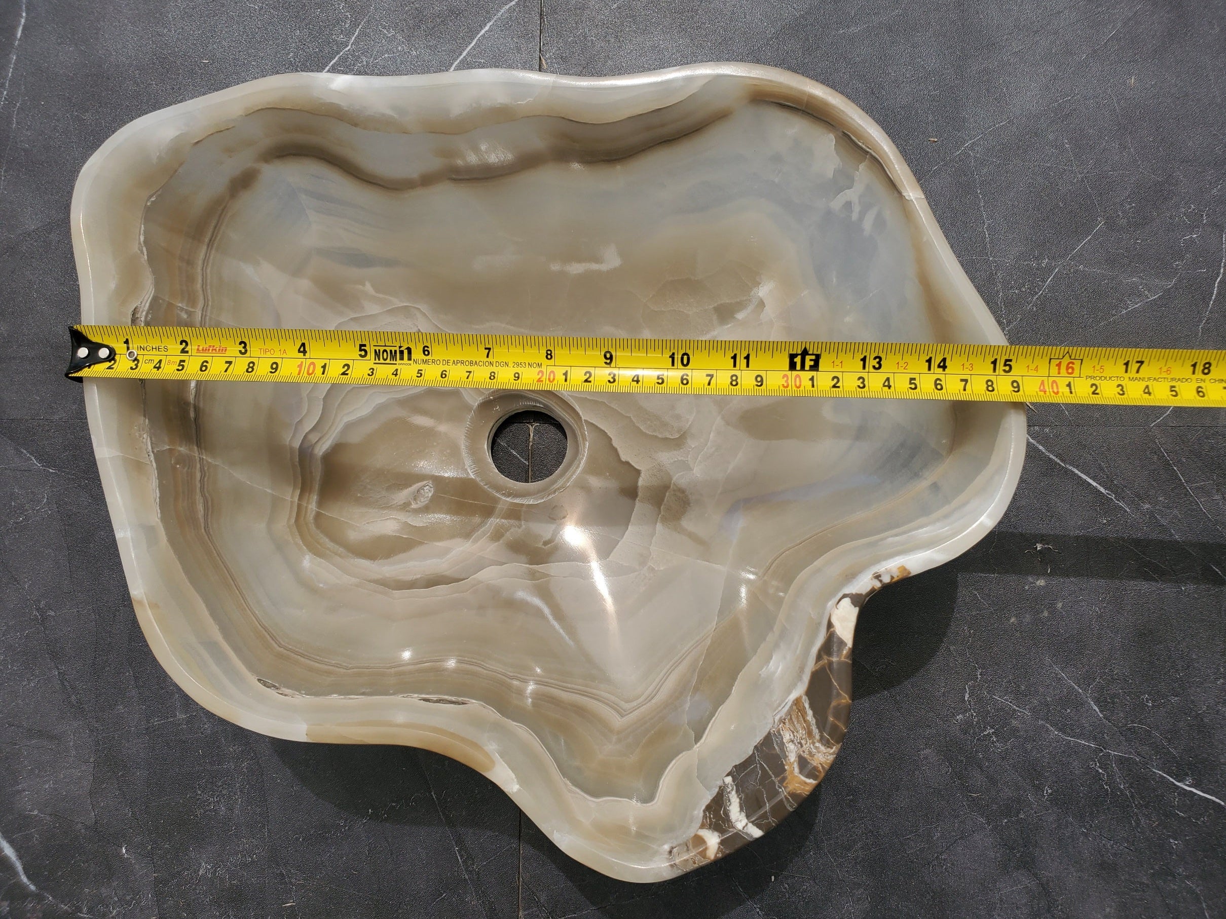 S32_17 Onyx Stone Vessel Bathroom Sink