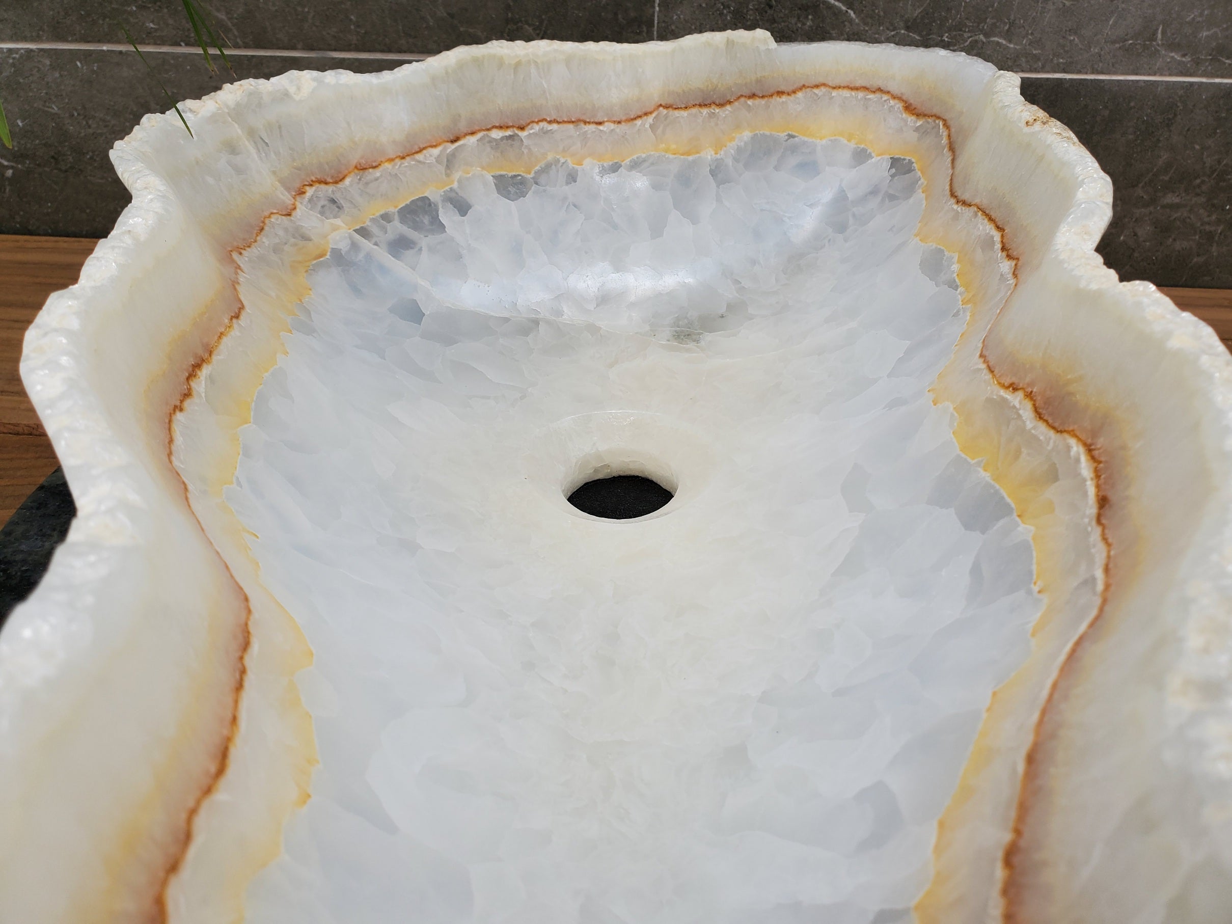 S31_39 Onyx Stone Vessel Bathroom Sink - 22 x 13.5 inch