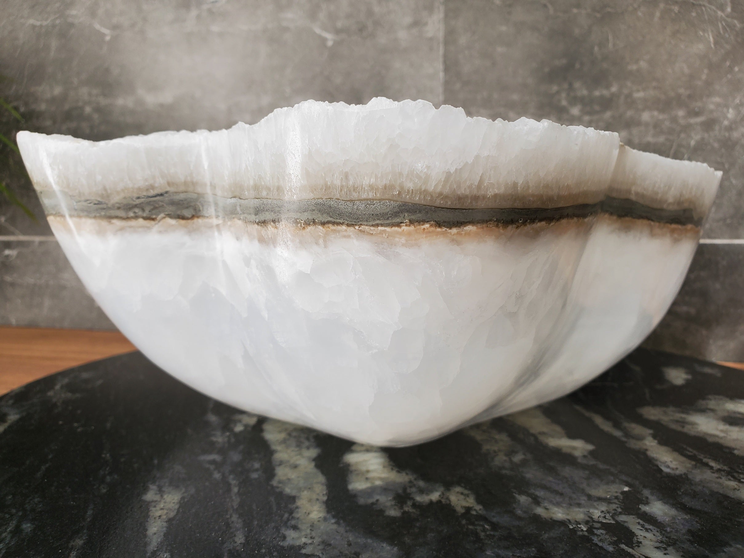 S33_48 White Onyx Bathroom Vessel Sink