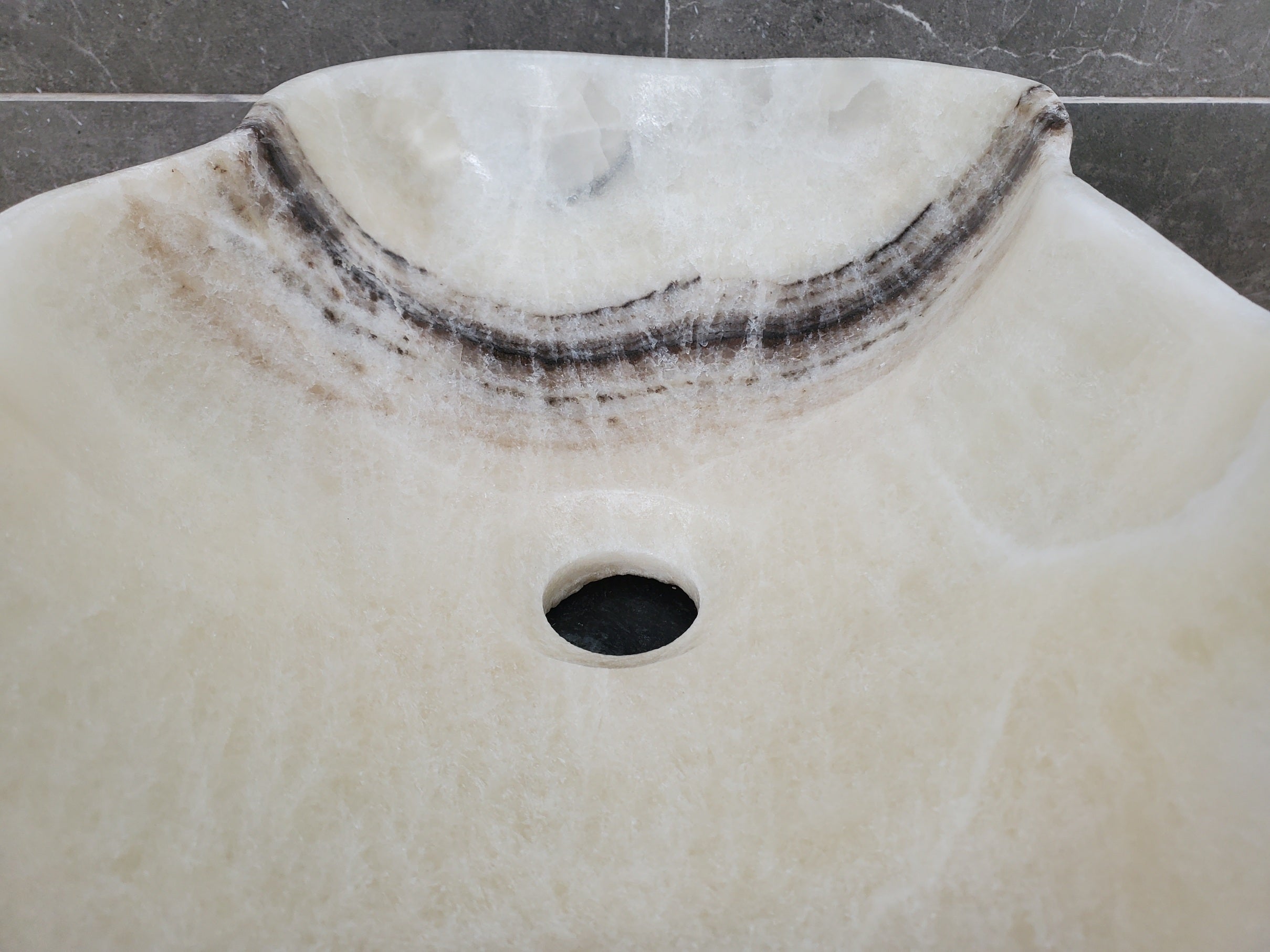 S32_05 Onyx Stone Vessel Bathroom Sink - 16.5 x 11 inch