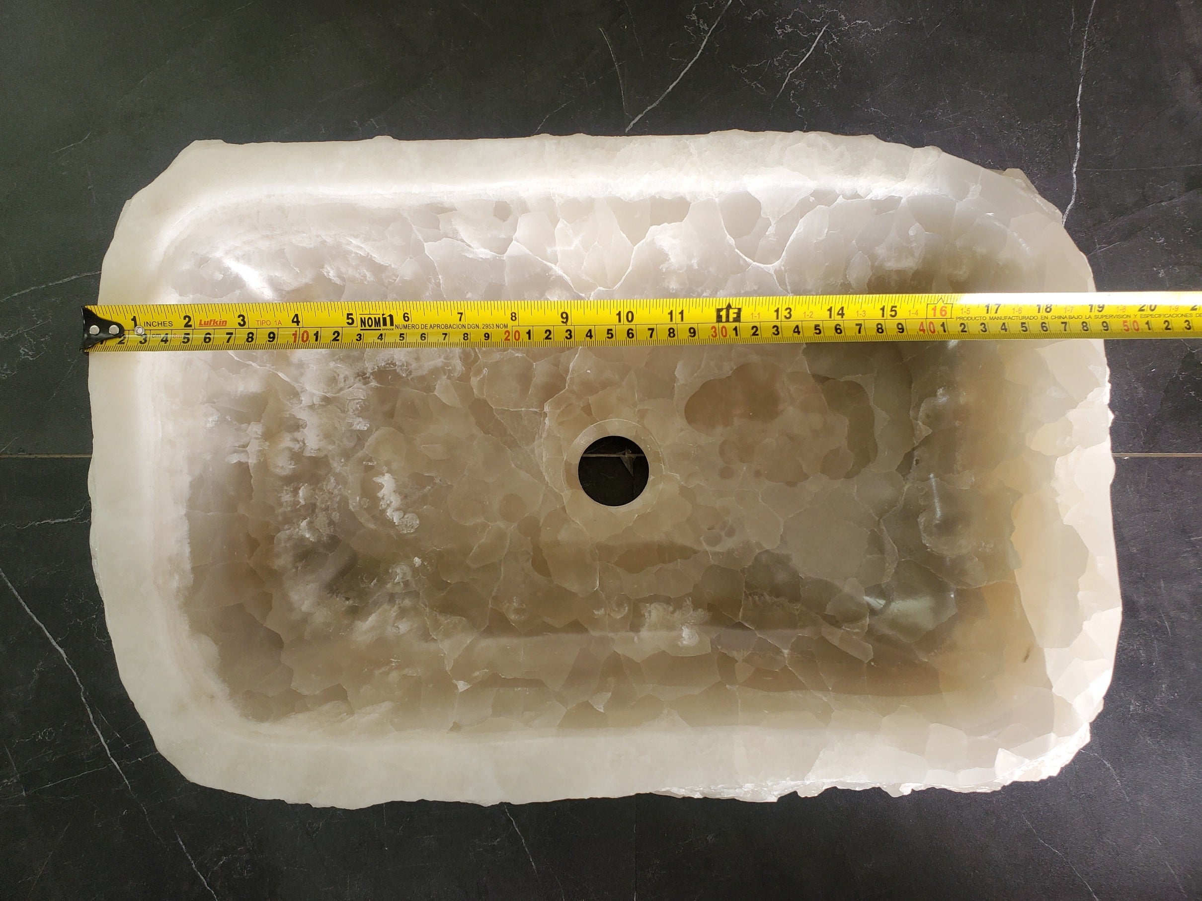 S33_14 Onyx Stone Vessel Sink - 19 x 12.5 inch