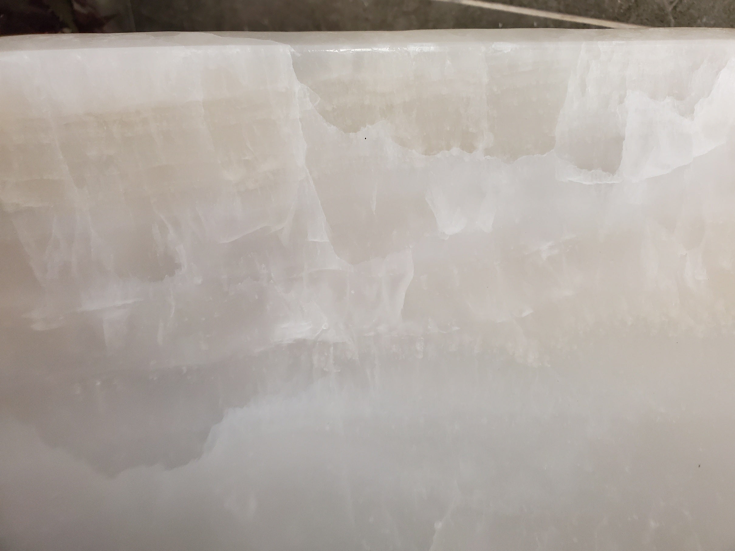 White Cream Onyx Marble Vessel Sink, 18x13 Inch Natural Stone Countertop Basin, Polished Luxury Vanity Sink, Spa Bathroom Decor S40_05 Bathroom Sinks Featured Onyx Sinks Sinks