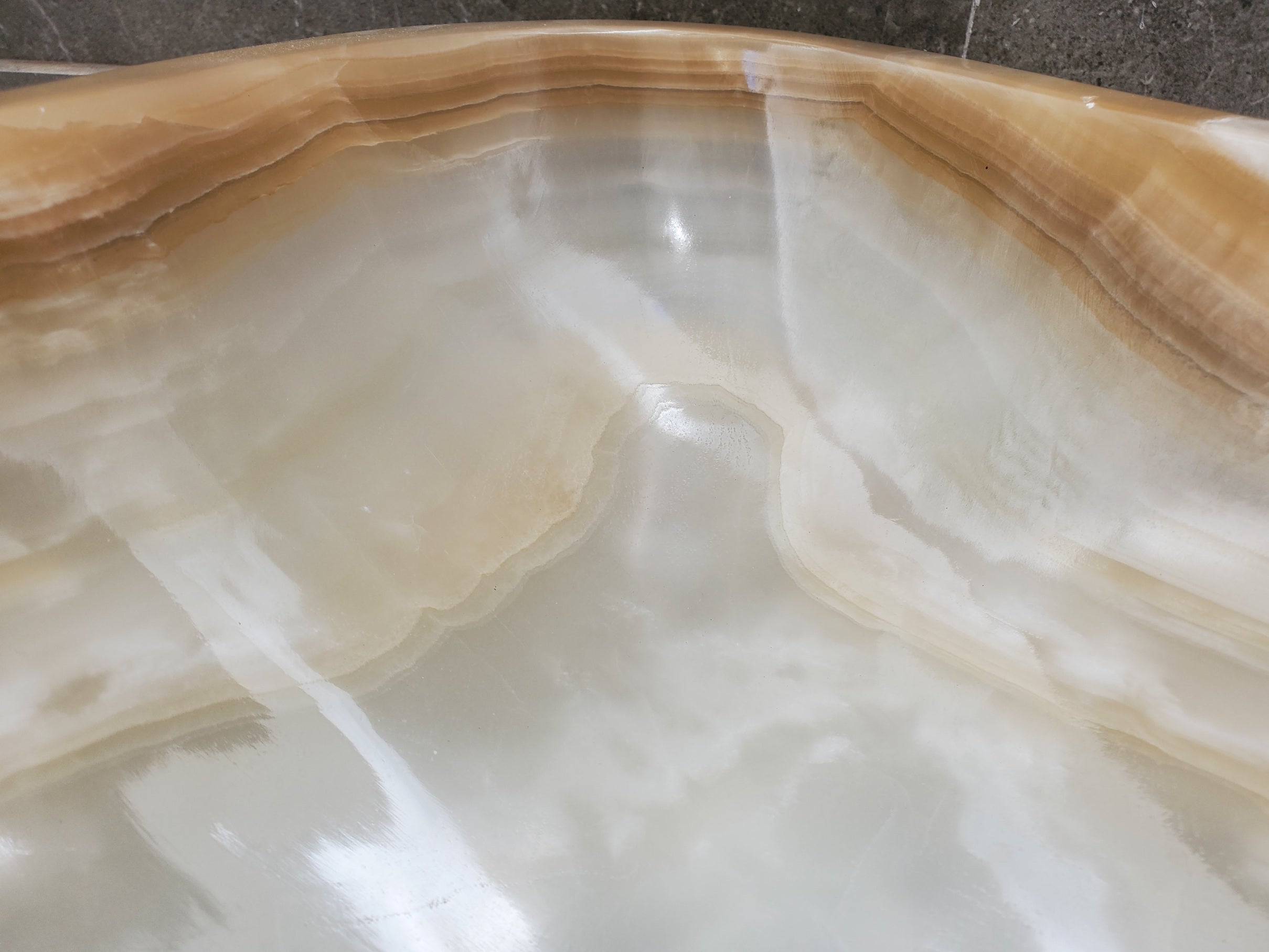 S32_14 Onyx Stone Vessel Bathroom Sink - 17.5 x 13 inch
