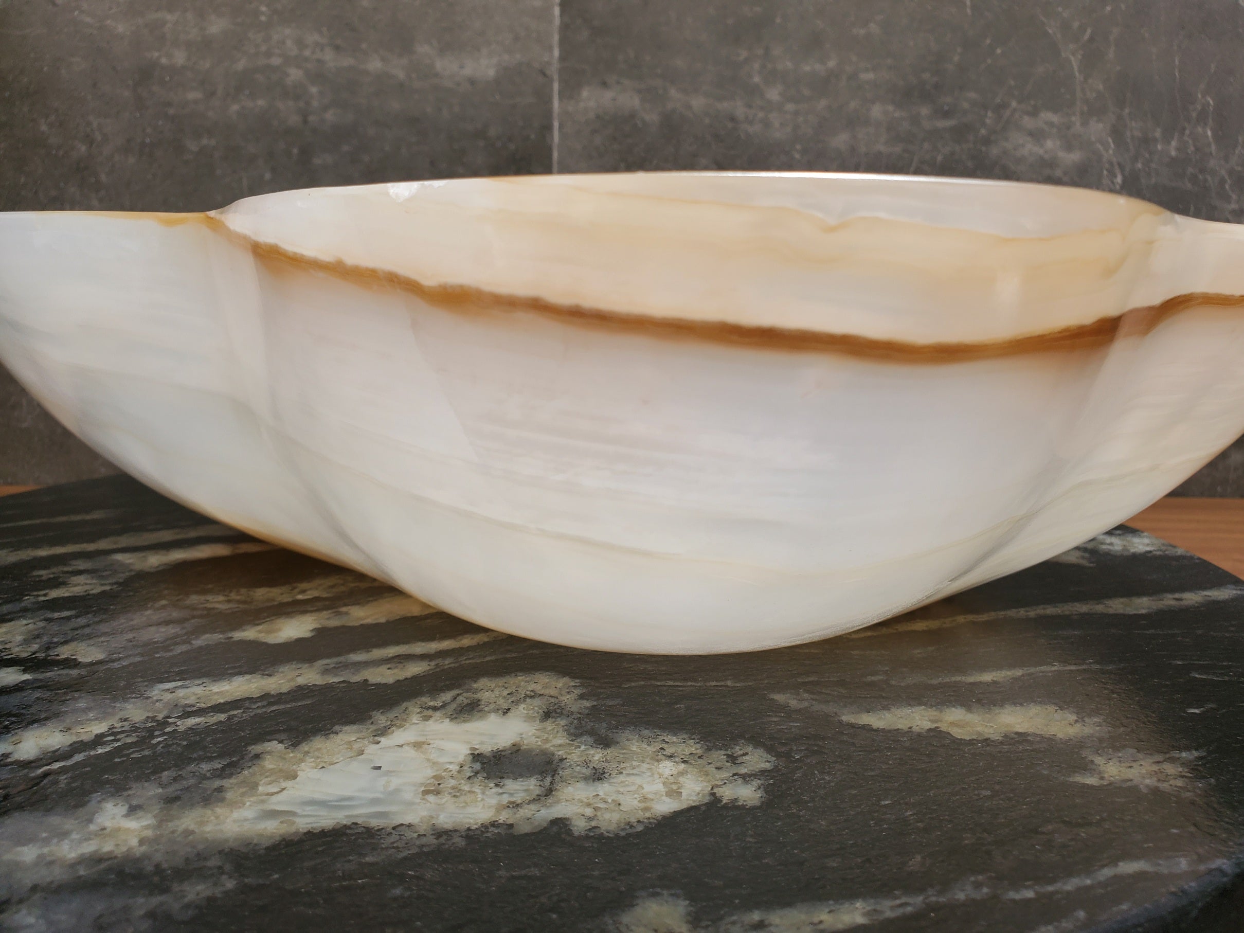 S32_15 Onyx Stone Vessel Bathroom Sink- 19 x 13.5 inch