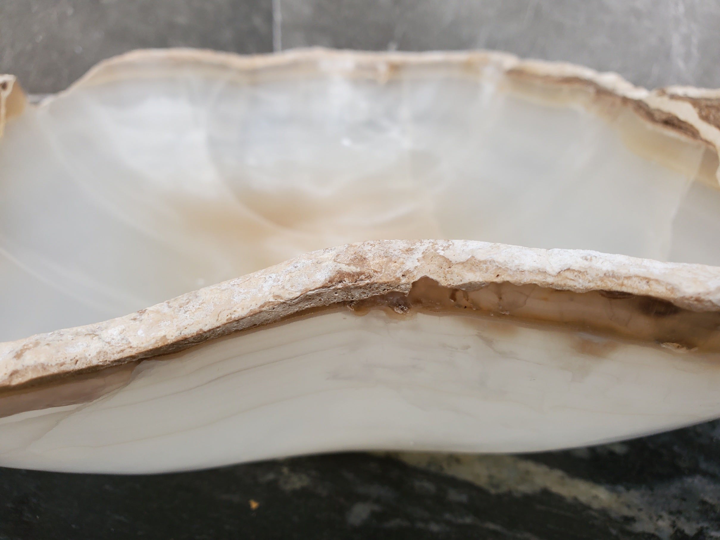 S32_13 Onyx Stone Vessel Bathroom Sink - 17 x 12 inch