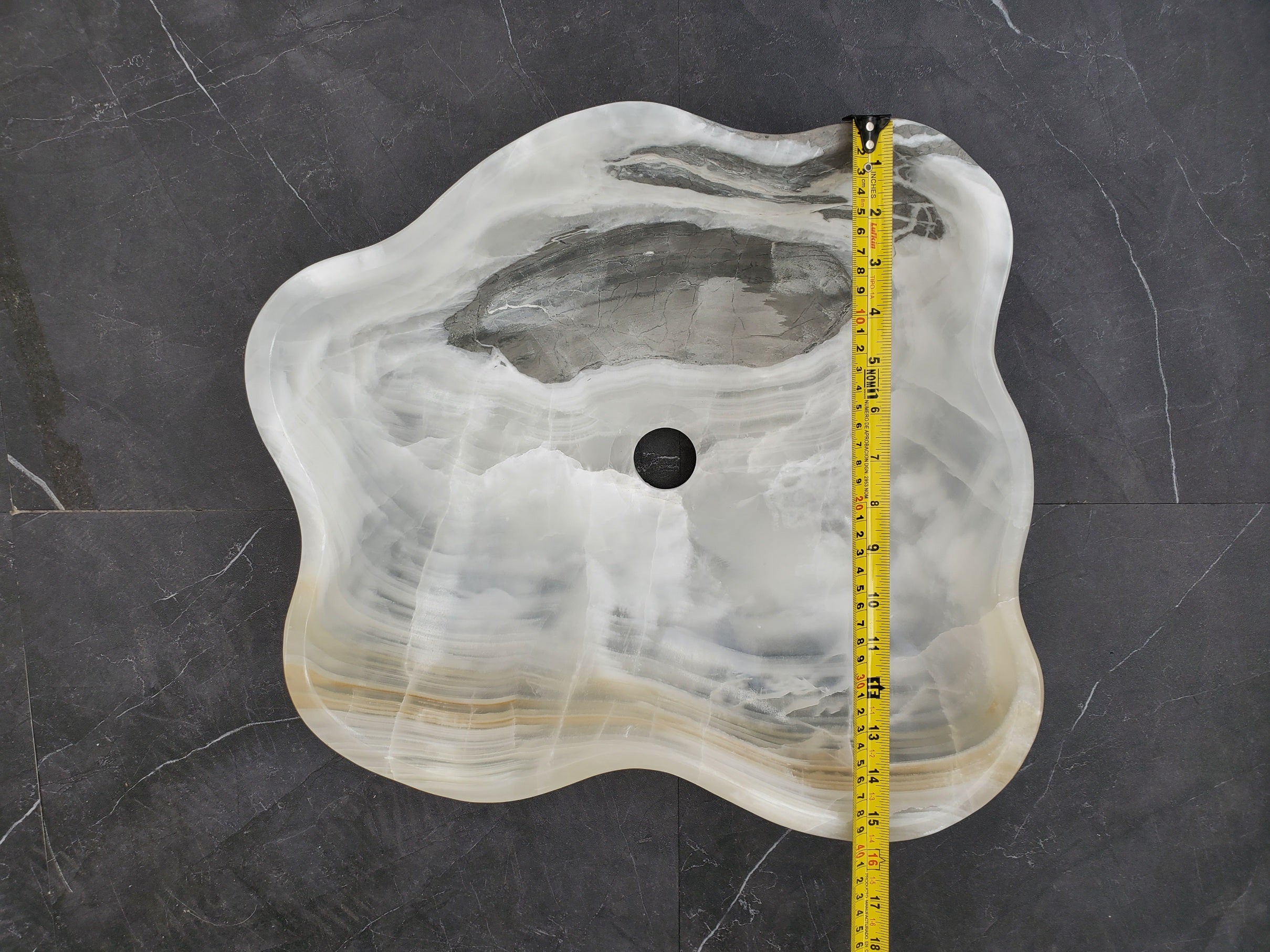 S33_29 White Onyx Bathroom Vessel Sink