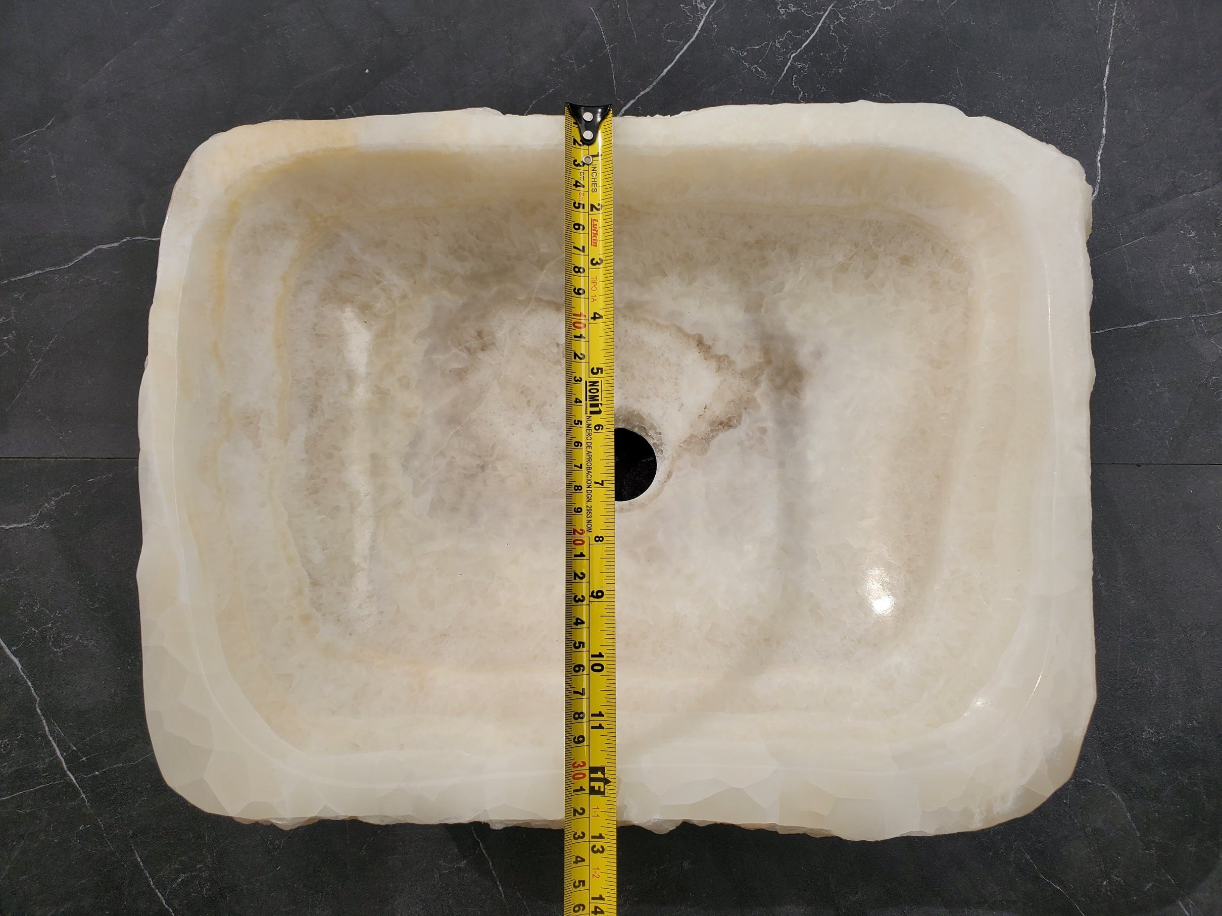 S34_09 Onyx Stone Vessel Bathroom Sink - 17 x 12.8 inch