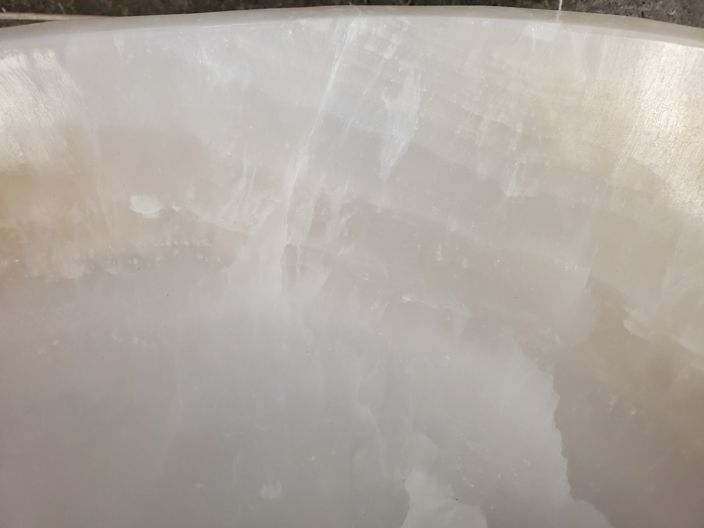 White Cream Onyx Marble Vessel Sink, 18x13 Inch Natural Stone Countertop Basin, Polished Luxury Vanity Sink, Spa Bathroom Decor S40_05 Bathroom Sinks Featured Onyx Sinks Sinks