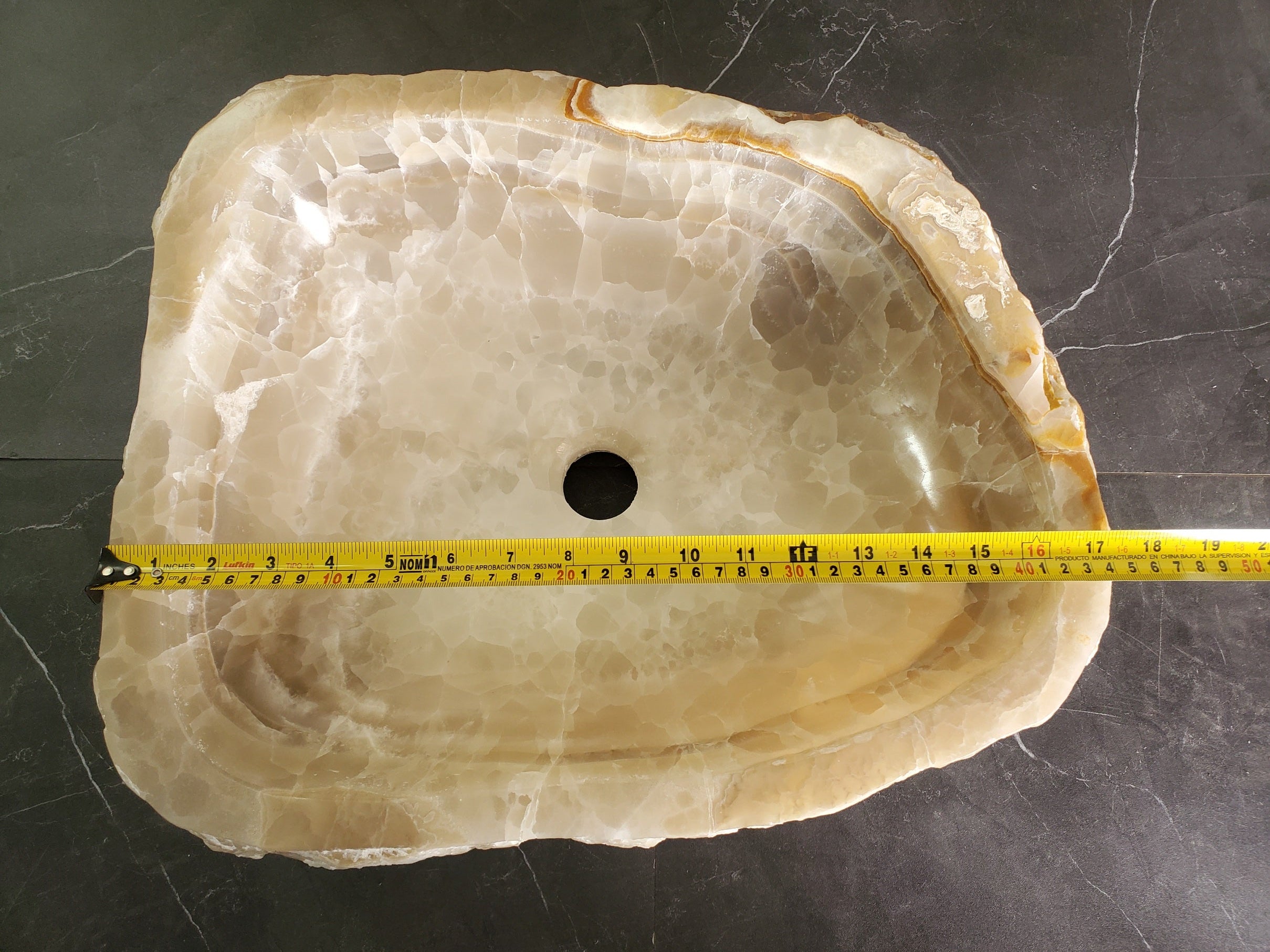 S33_15 Onyx Stone Vessel Sink - 17 x 14 inch