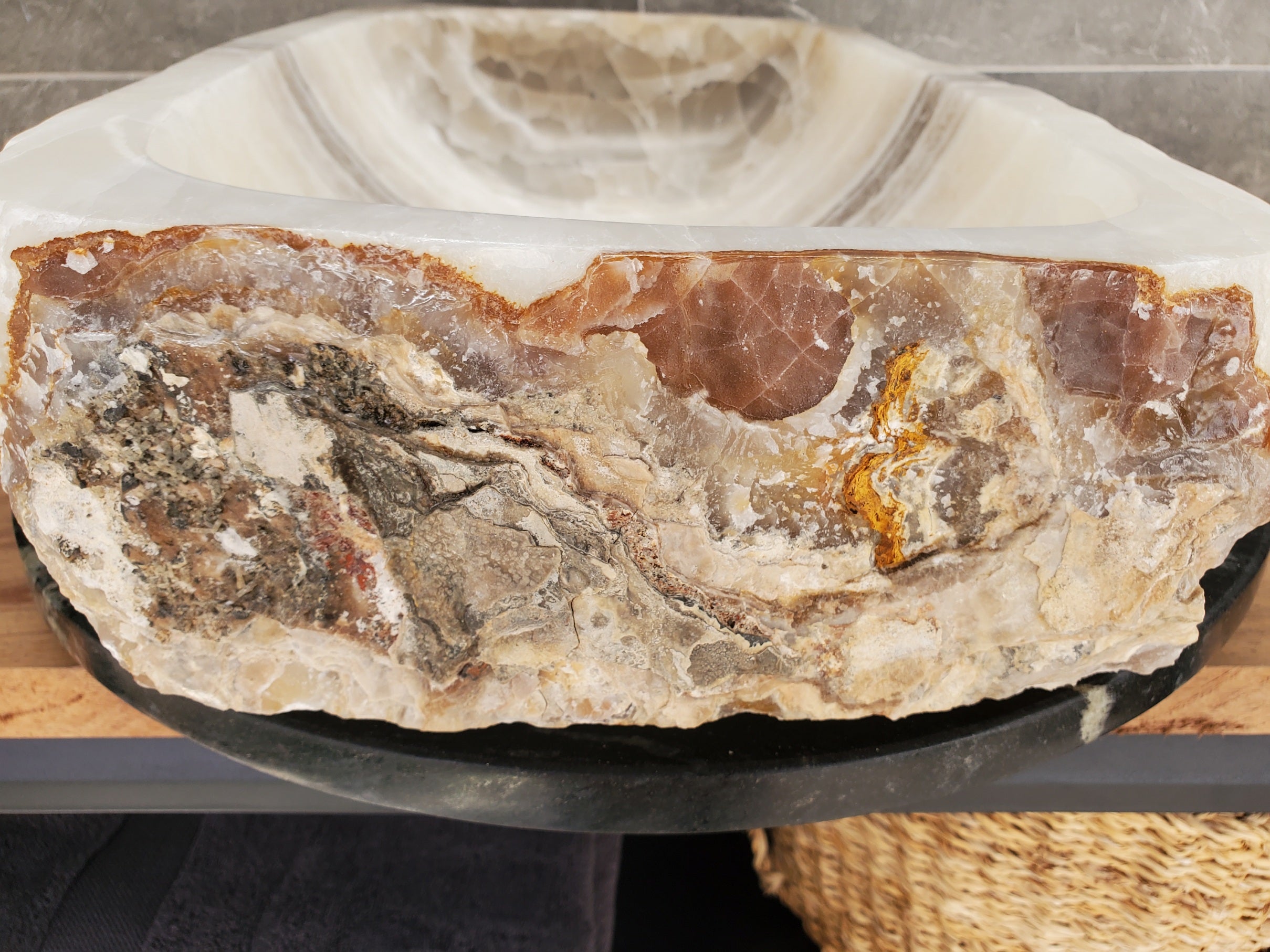 S33_09 Onyx Stone Vessel Sink - 19.5 x 13 inch