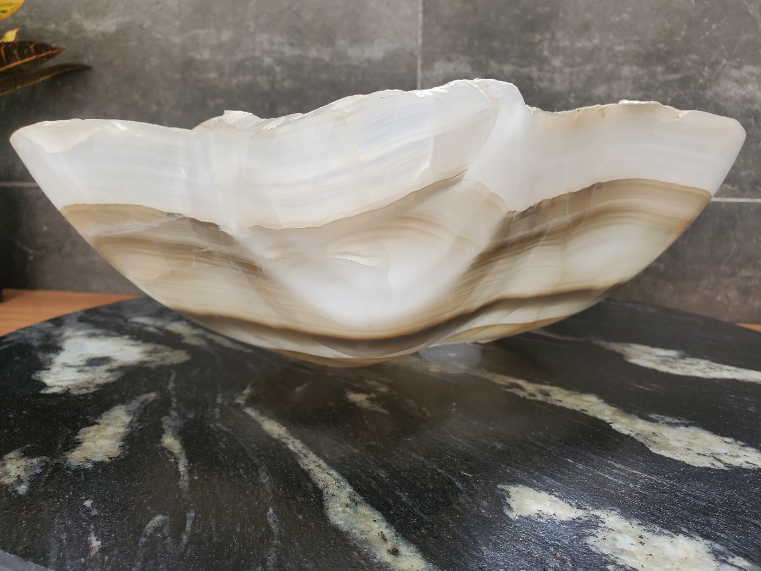 S32_16 Onyx Stone Vessel Bathroom Sink - 15.5 x 12 inch