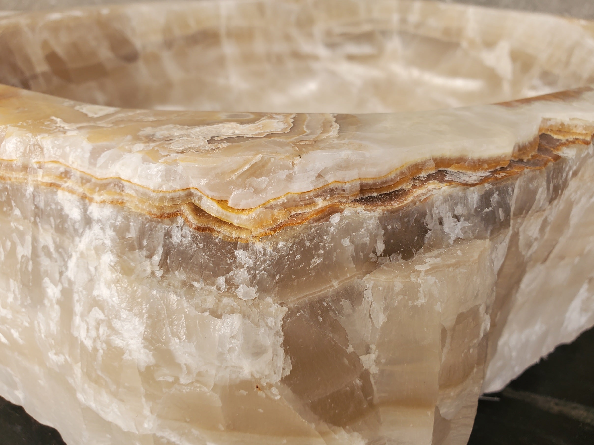 S33_15 Onyx Stone Vessel Sink - 17 x 14 inch