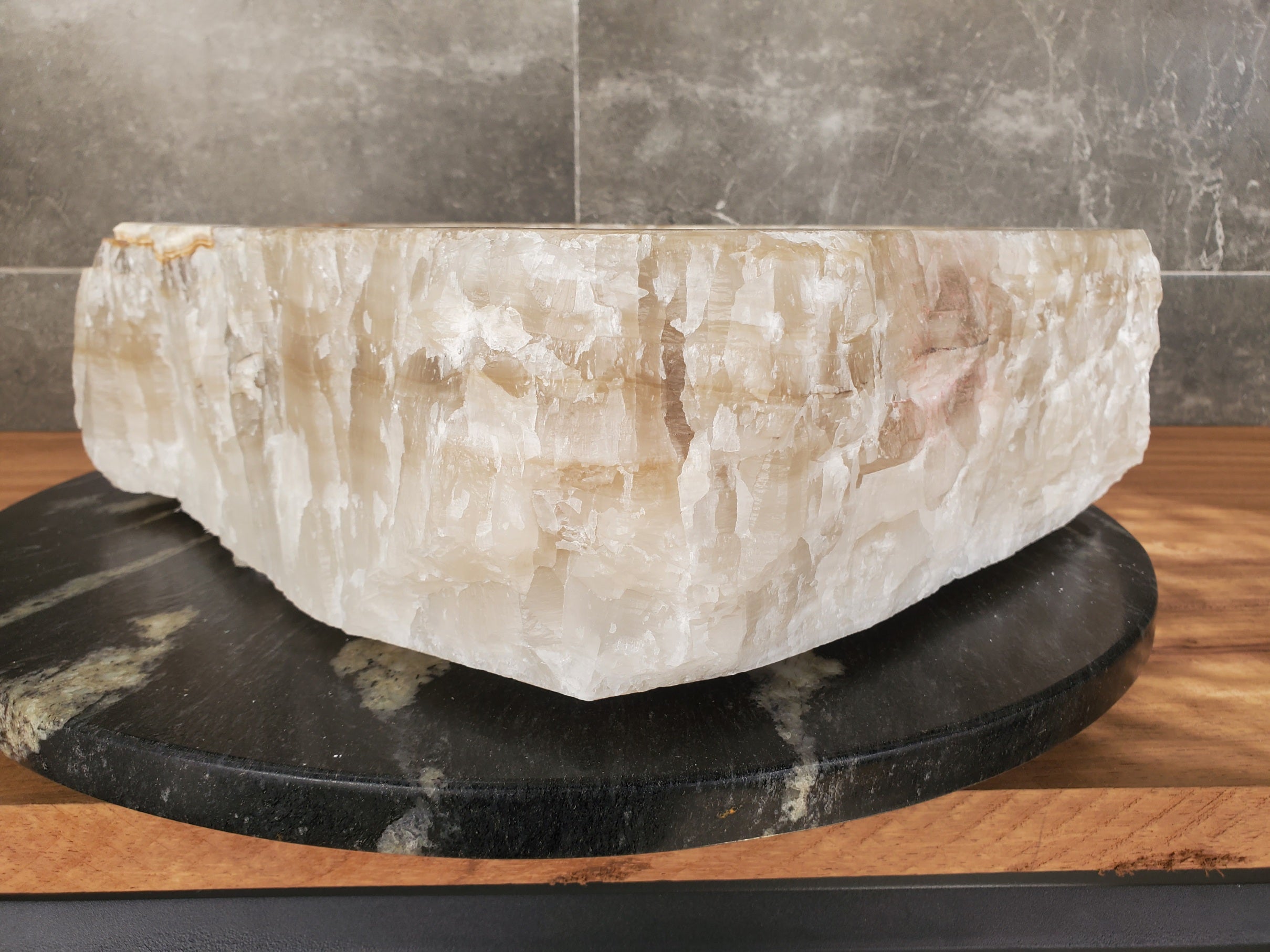 S33_15 Onyx Stone Vessel Sink - 17 x 14 inch