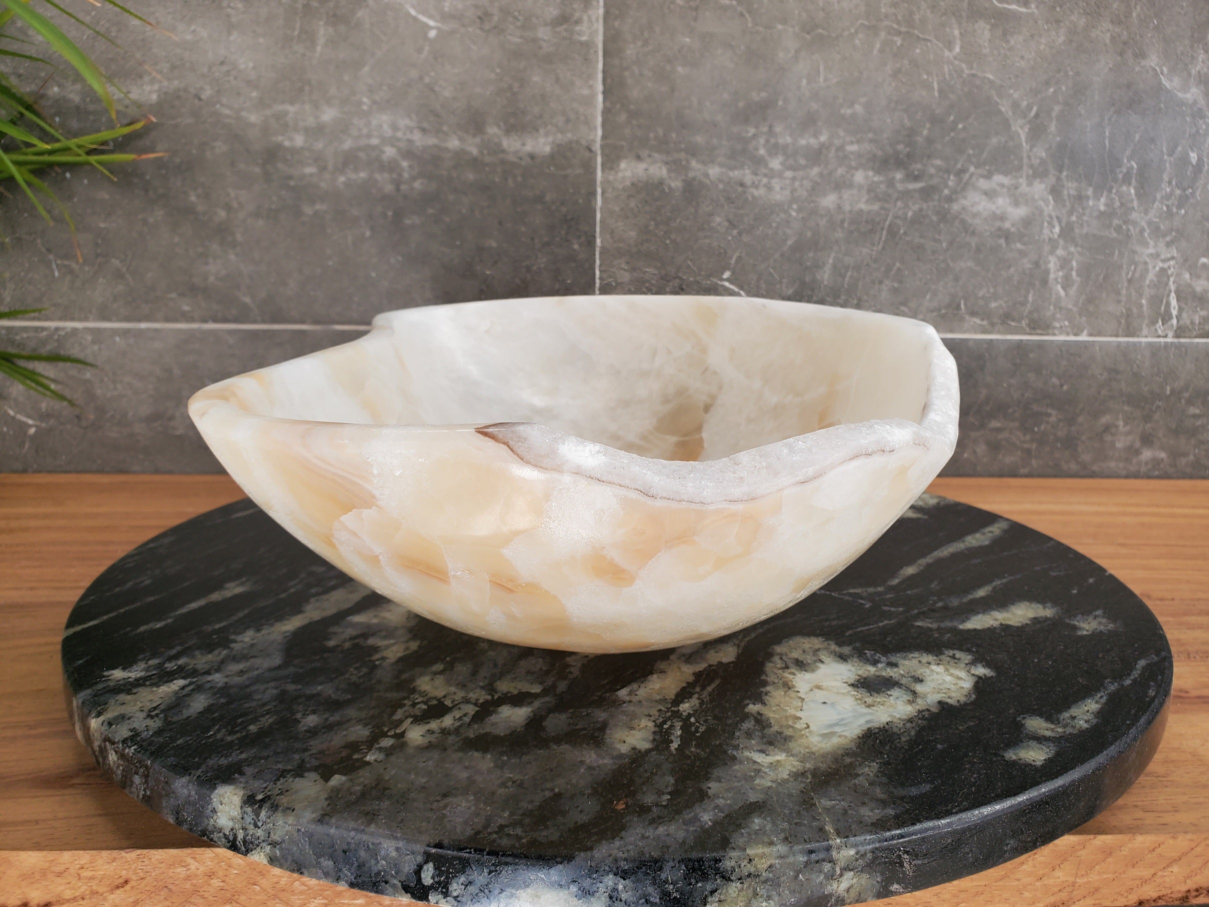 S33_33 Neutral White Onyx Bathroom Vessel Sink - 18 x 11 inch