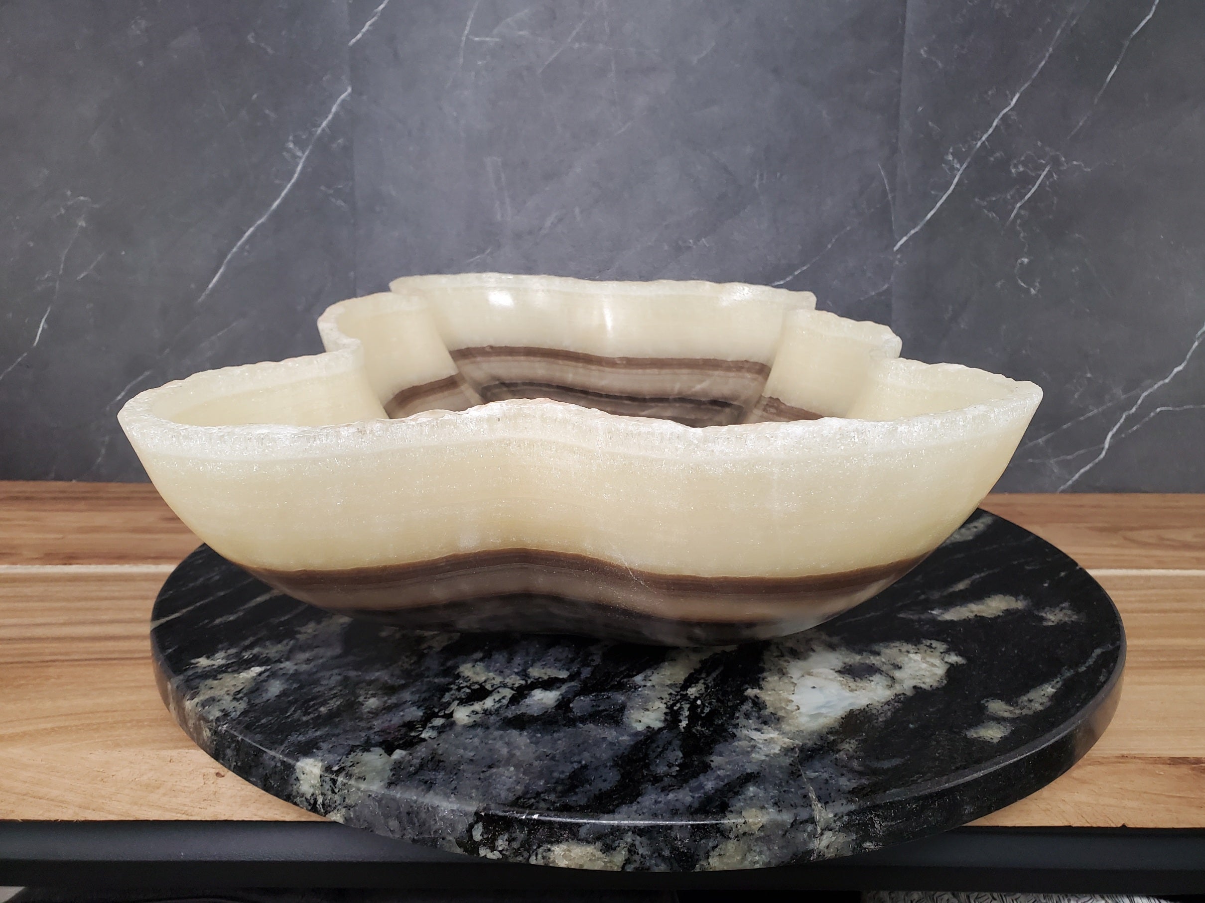 S28_05 Onyx Stone Bathroom Vessel Sink - 20 x 12.5 inch