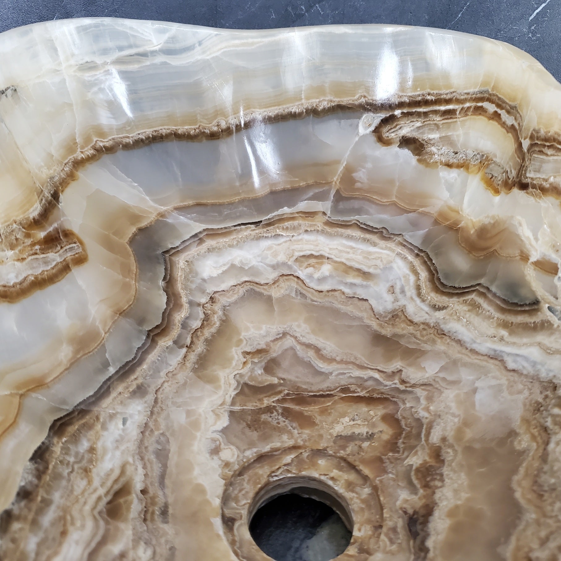 S28_04 Onyx Stone Bathroom Vessel Sink - 19 x 14 inch