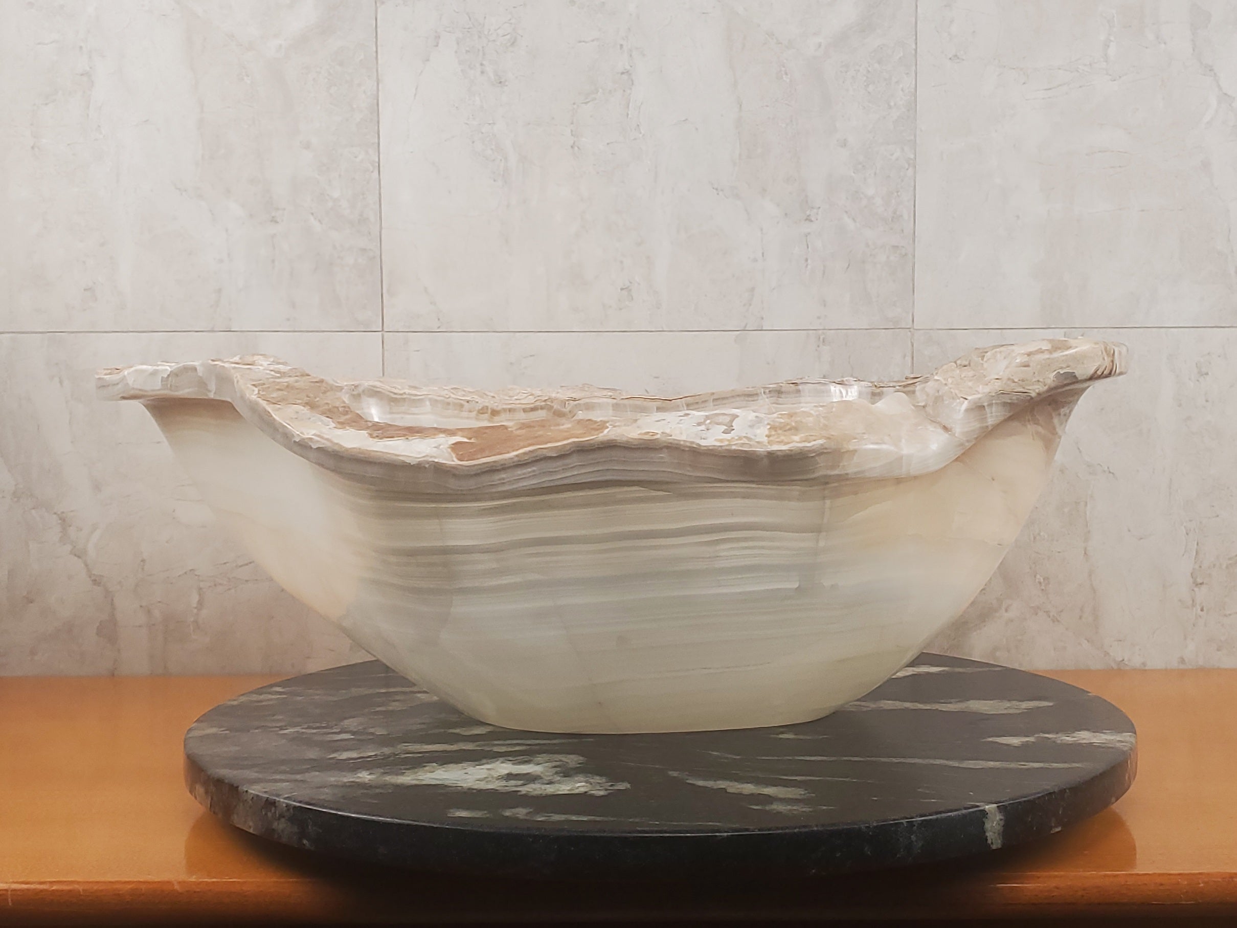 S24_03 Onyx Stone Vessel Bathroom Sink