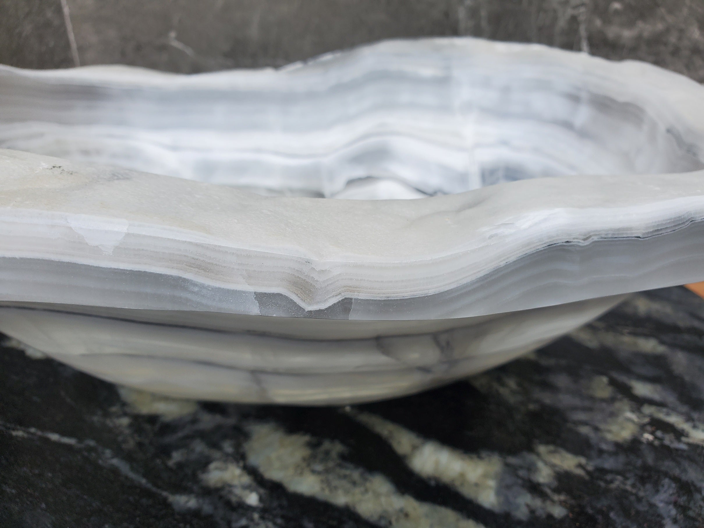 S30_05 Onyx Stone Vessel Bathroom Sink - 18 x 14.5 inch