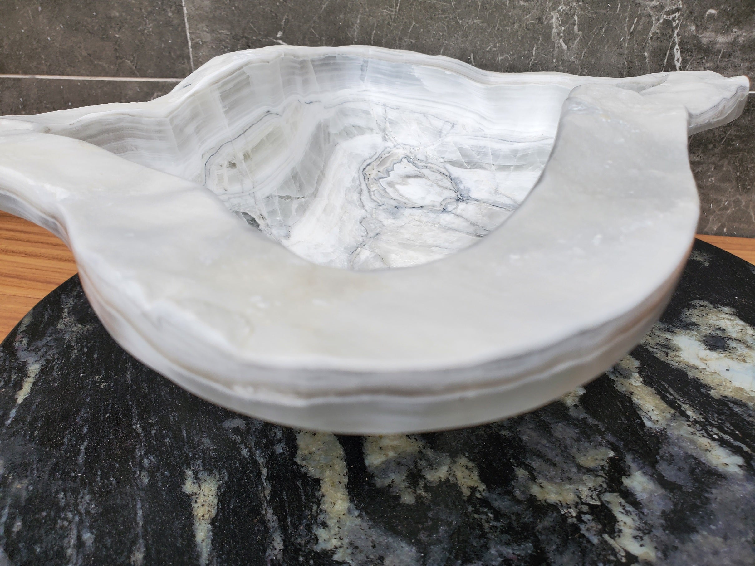 S30_12 Onyx Stone Vessel Bathroom Sink - 18.2 x 13.7 inch