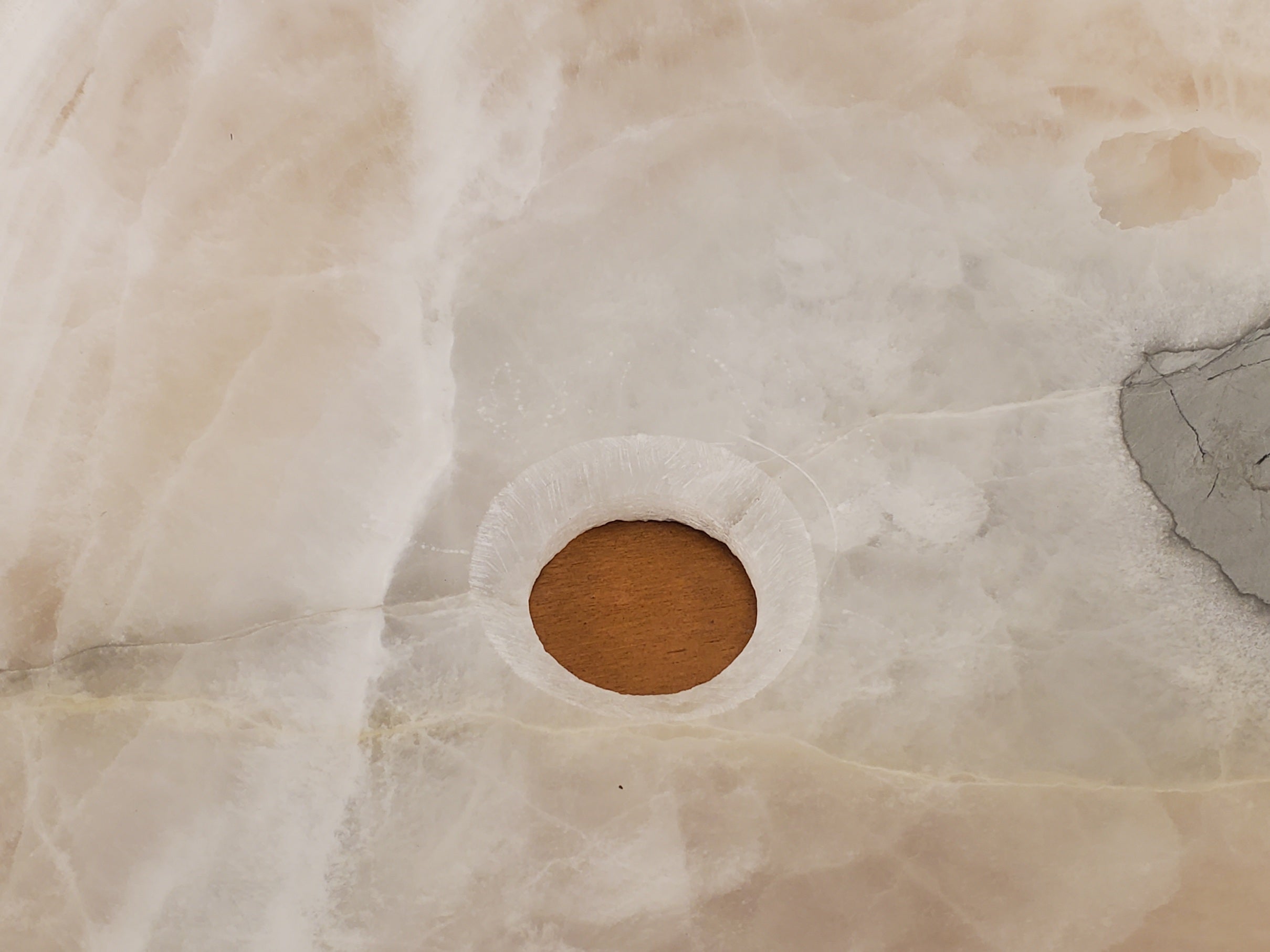 S24_19 Crystal Onyx Stone Bathroom Vessel Sink - 20 x 15 inch