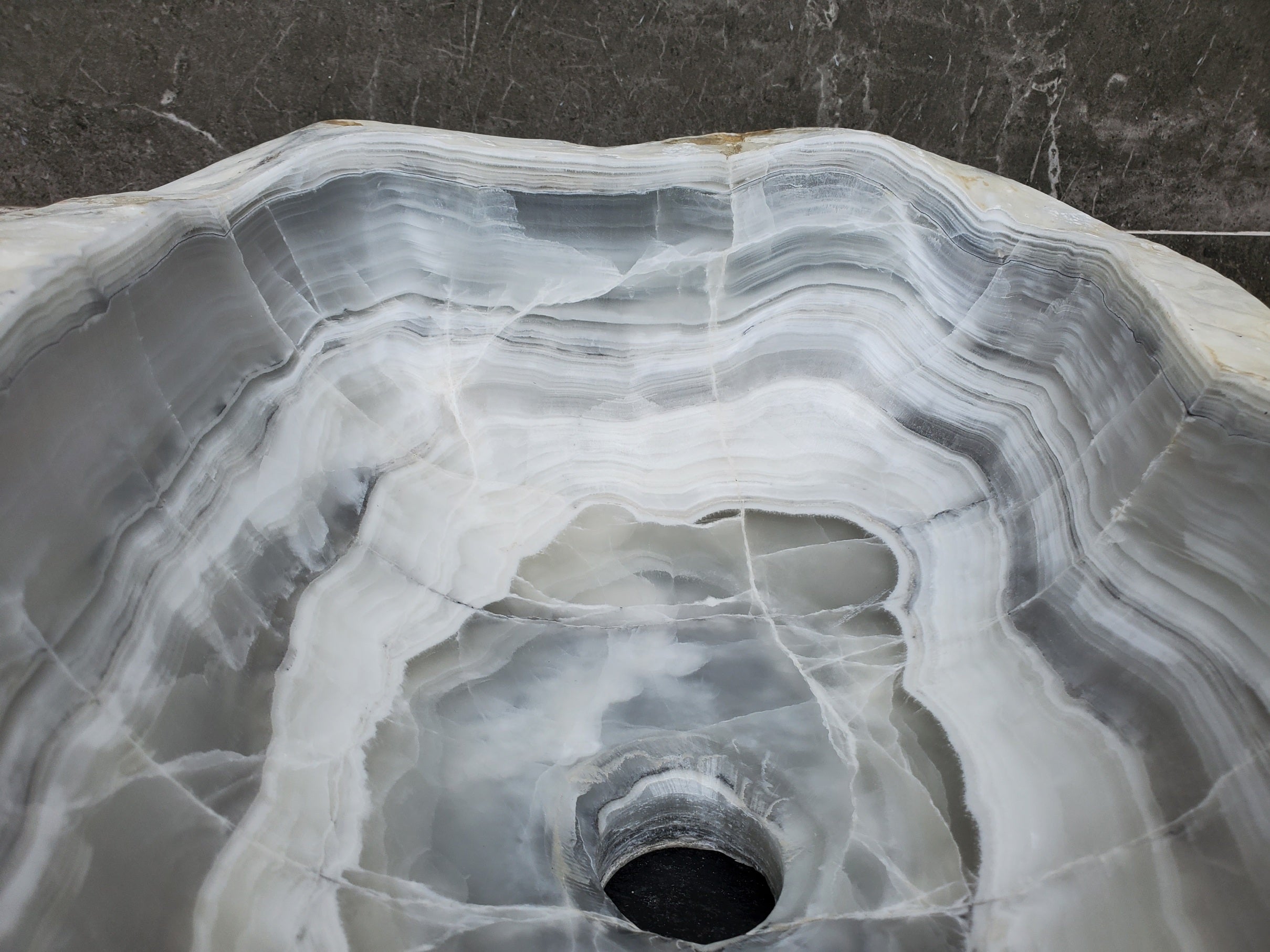 S30_06 Onyx Stone Vessel Bathroom Sink - 17 x 13.5 inch