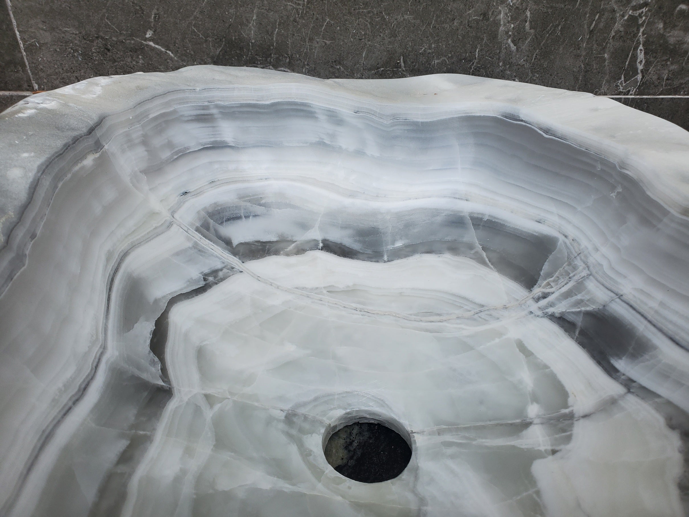 S30_05 Onyx Stone Vessel Bathroom Sink - 18 x 14.5 inch