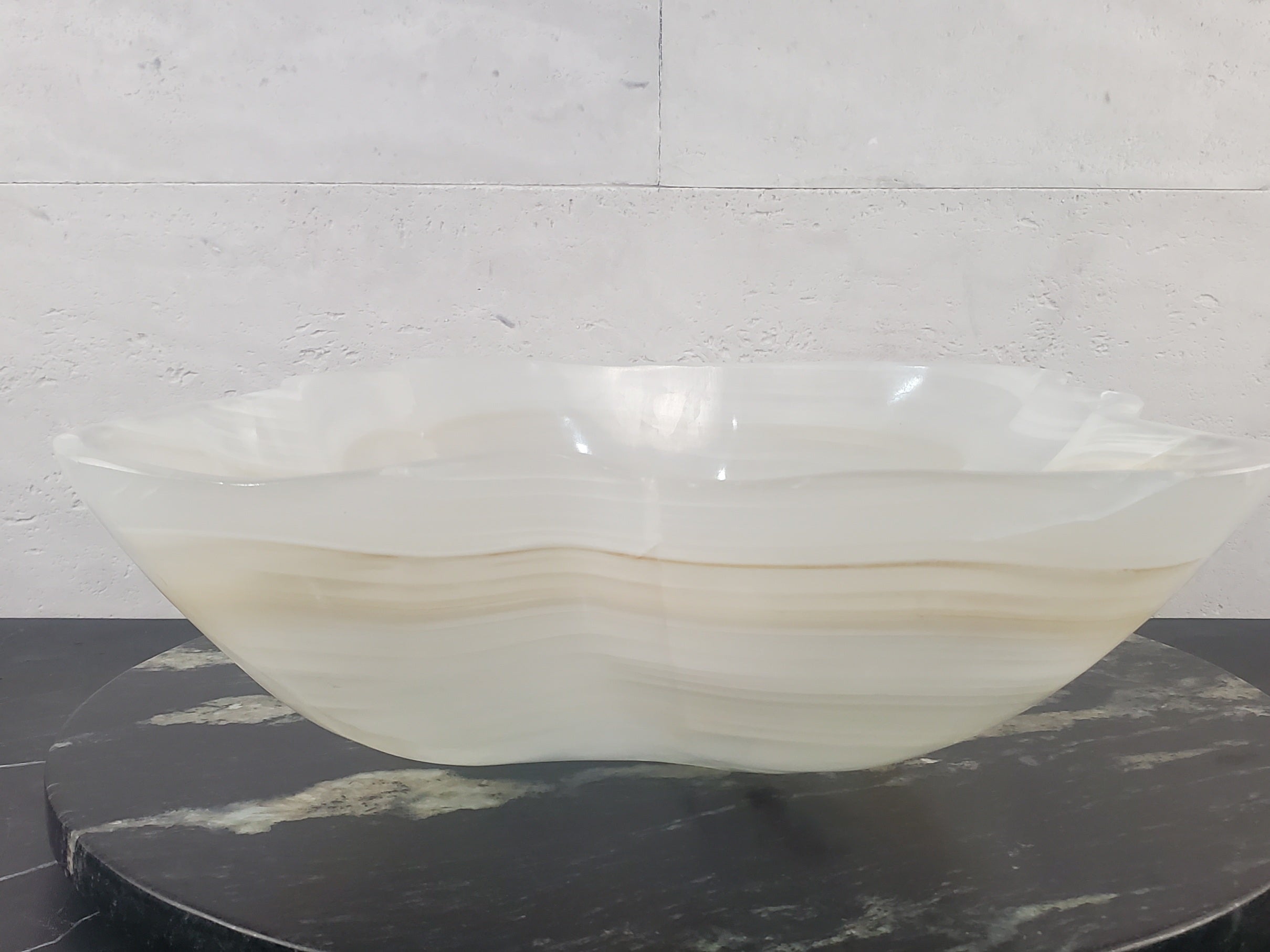 S27_01 White Onyx Stone Bathroom Vessel Sink
