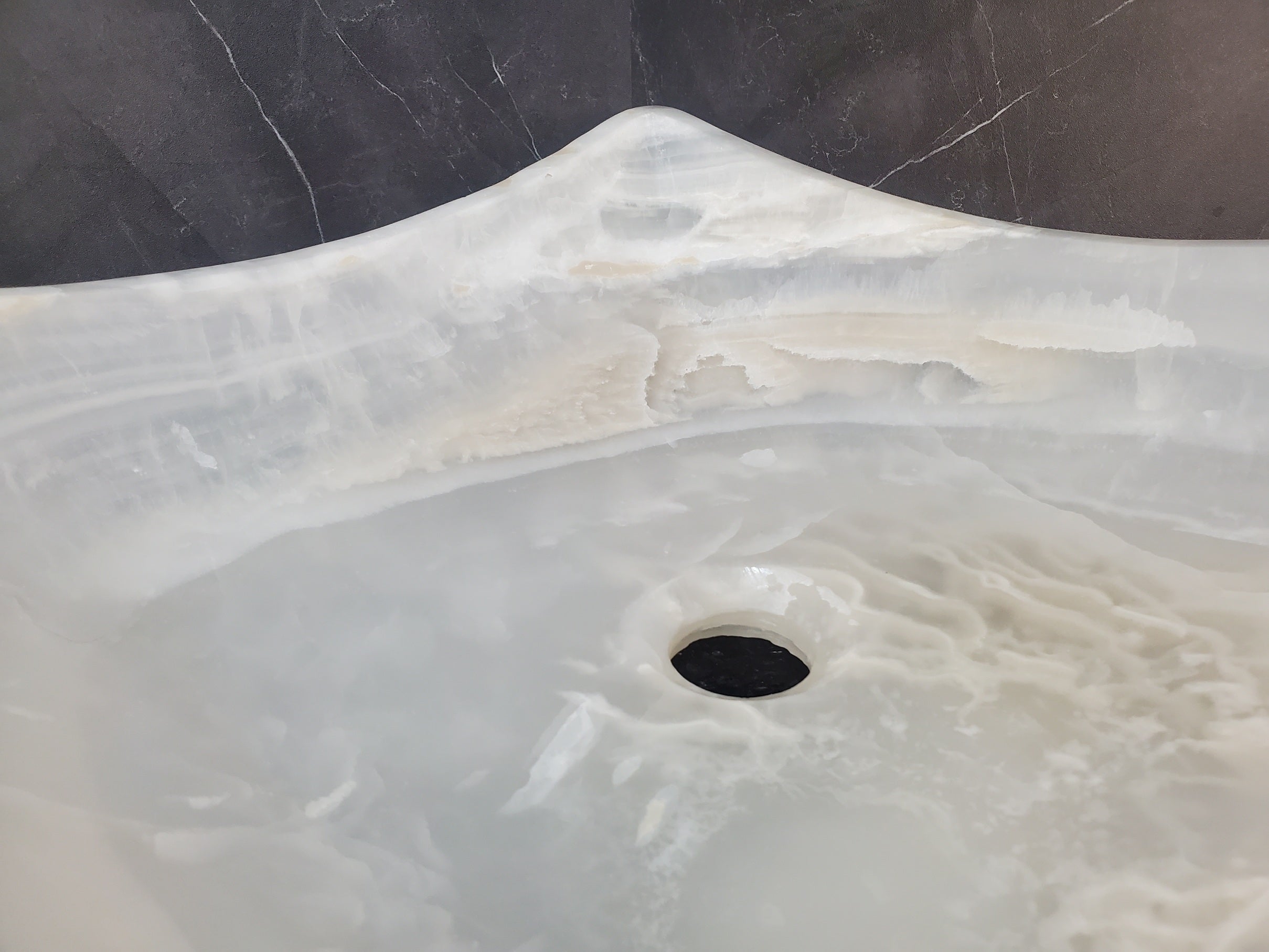 S27_06 Onyx Stone Bathroom Vessel Sink (Square)