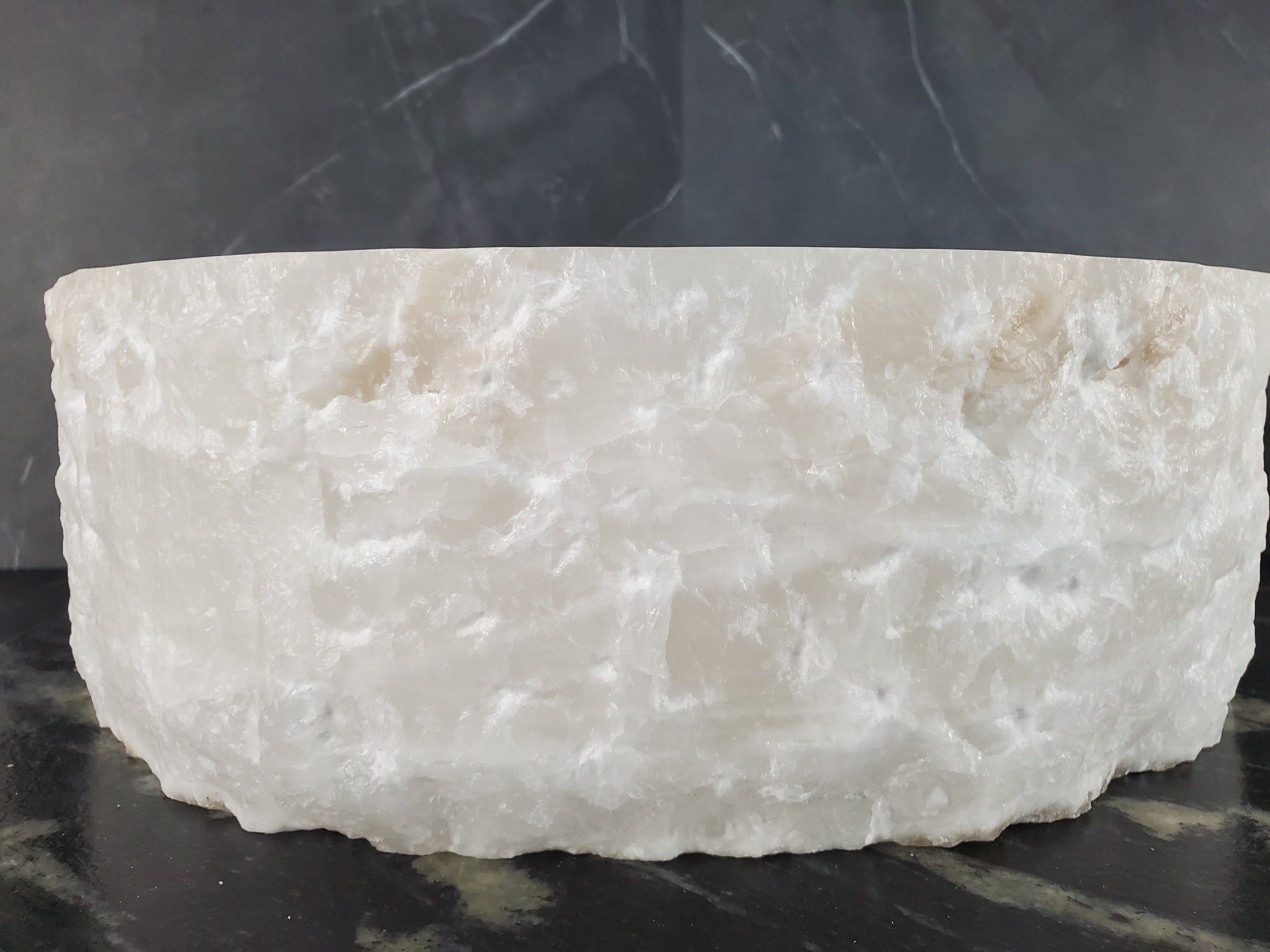 S27_13 Round Onyx Stone Vessel Sink - 15.5 x 15.5 inch