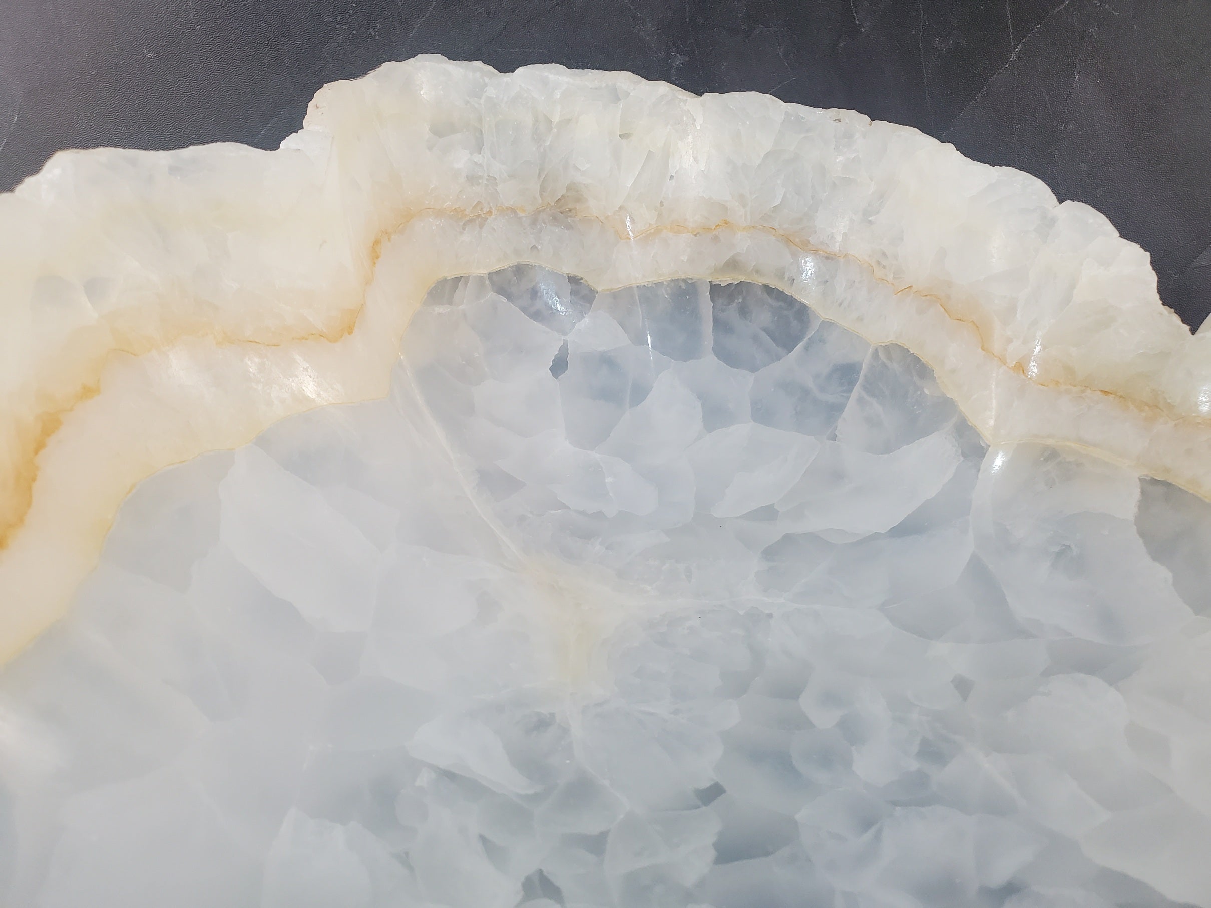 S27_02 White Onyx Stone Bathroom Vessel Sink - 20 x 12.5 inch