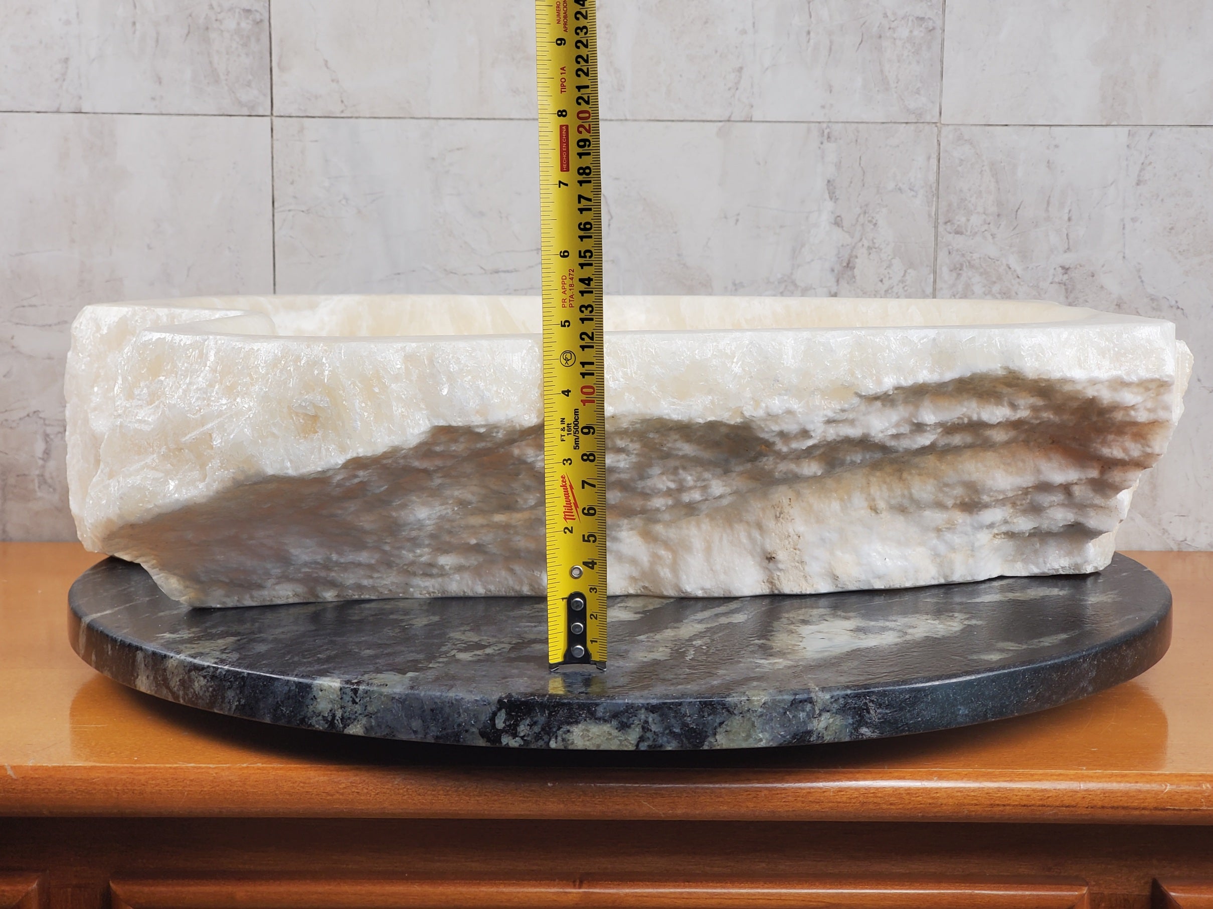 S24_09 Onyx Stone Vessel Bathroom Sink