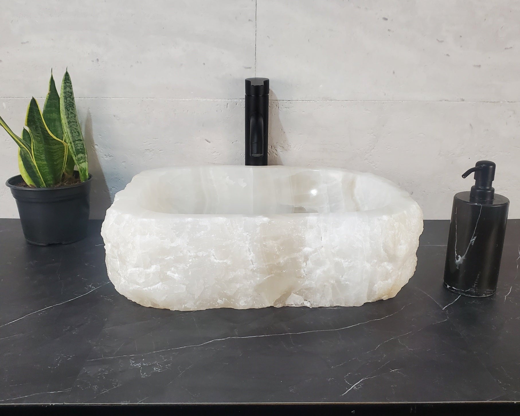 S27_16 Onyx Stone Bathroom Vessel Sink