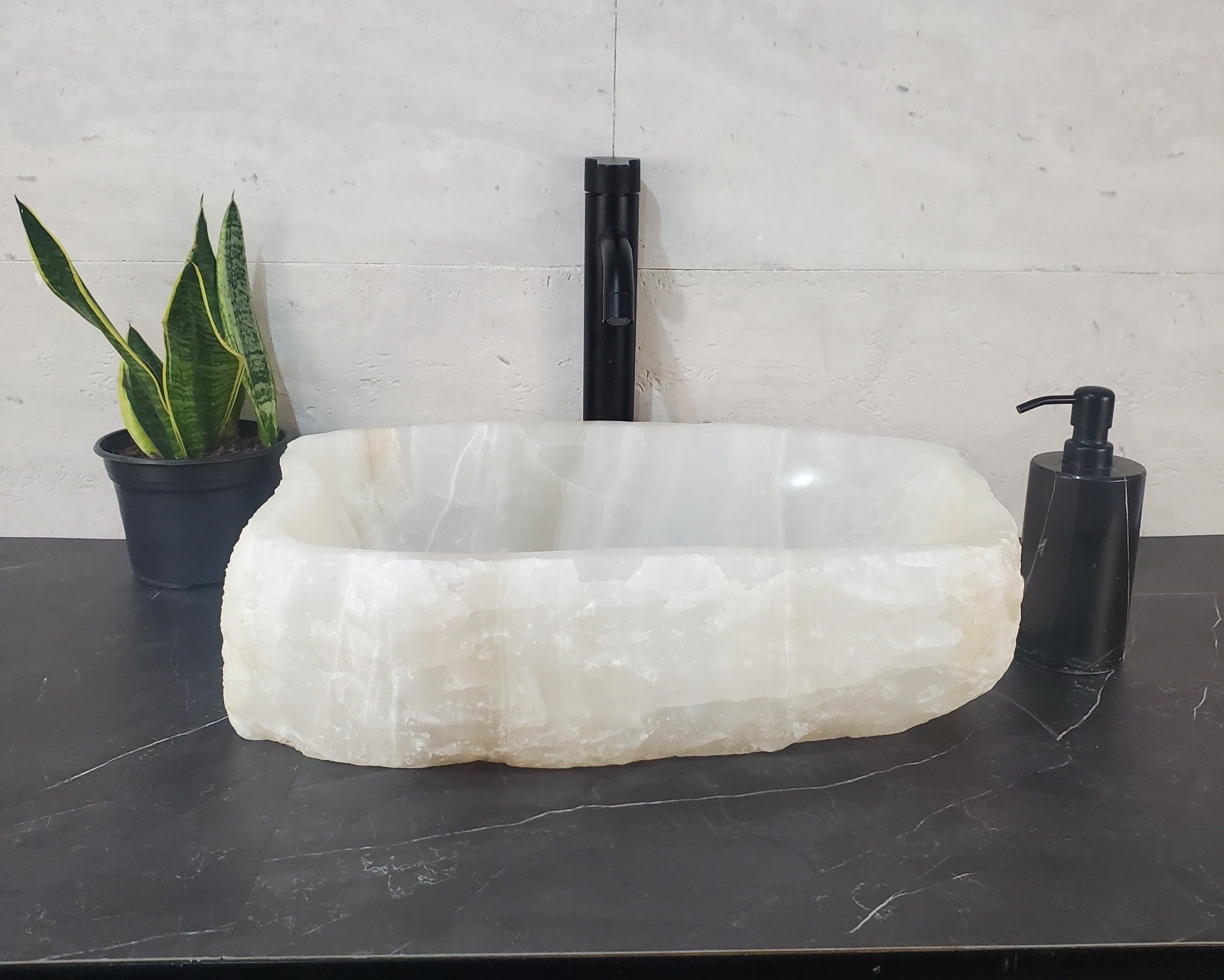 S27_15 Onyx Stone Bathroom Vessel Sink