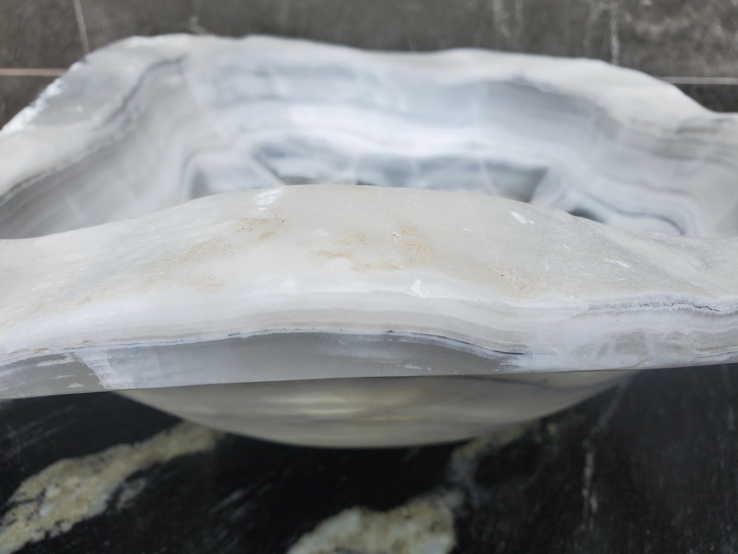 S30_05 Onyx Stone Vessel Bathroom Sink - 18 x 14.5 inch