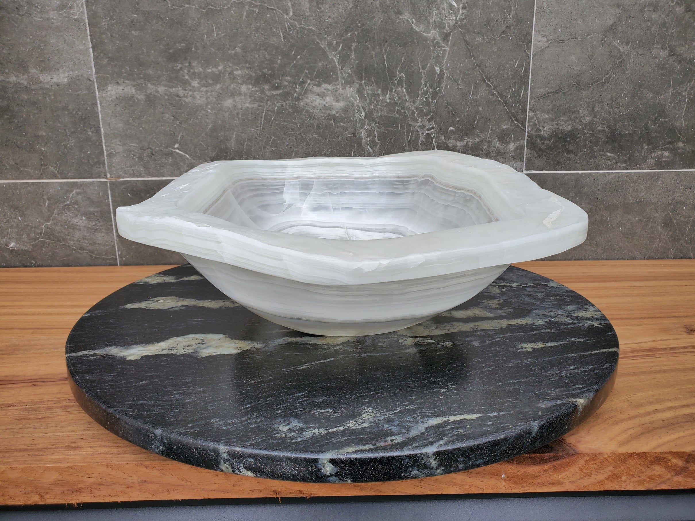 SET1056 Onyx Stone Master Bath Set of 2 (Two) Vessel Sinks