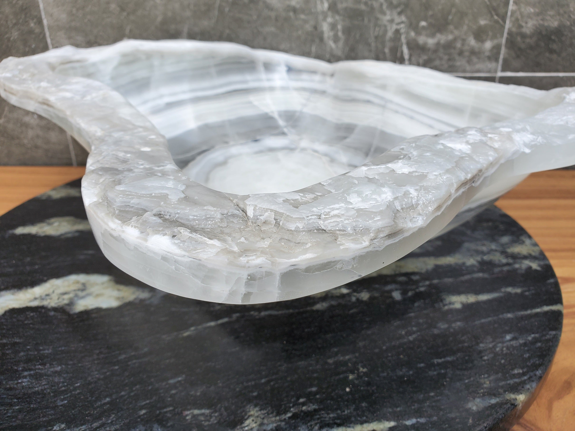 S30_11 Onyx Stone Vessel Bathroom Sink - 18.5 x 14.5 inch